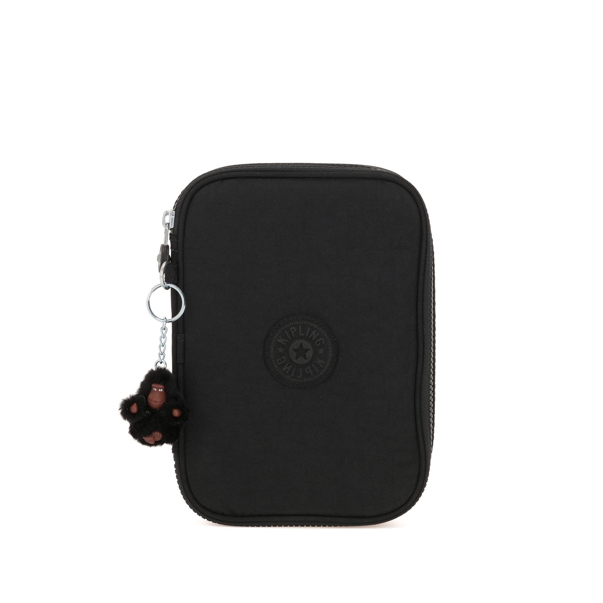 Kipling 100-Pen Organizer Case - Black Tonal Zippered Pouch for School, Office & Art Supplies Storage | Perfect for Students, Teachers & Artists