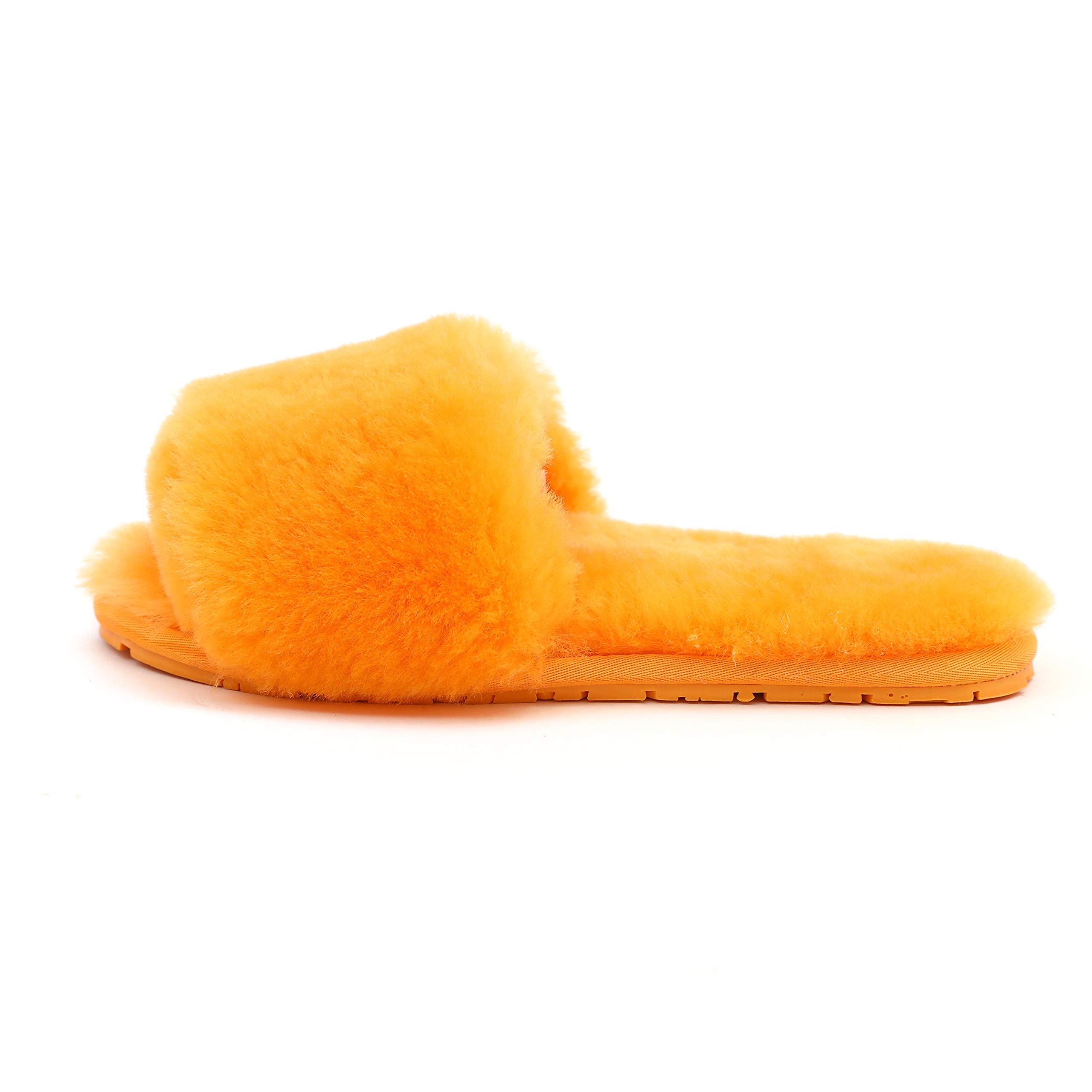 Women's Boiled Wool Slippers with Real Fur - Open Toe Luxury House Slippers by Dechic | Cozy Indoor & Outdoor Wear for Home, Office & Travel