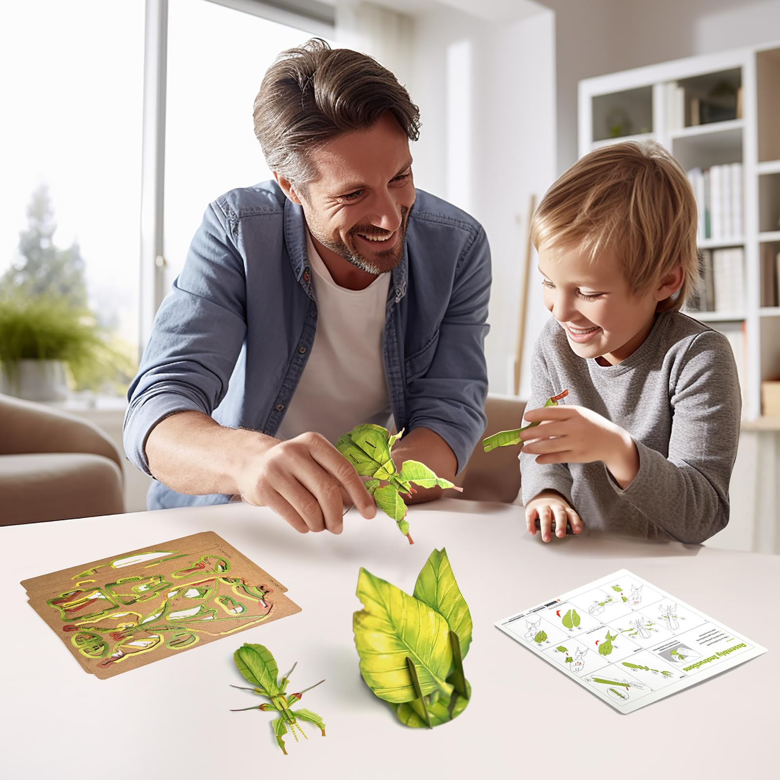 STEM Educational 3D Paper Puzzles for Kids Ages 7+ | Eco-Friendly DIY Construction Toys | Giant Asian Mantis & Phyllium Insect Models | Perfect for Birthday, Christmas Gifts & Homeschool Science Projects | Fun Classroom & Home Learning Activity