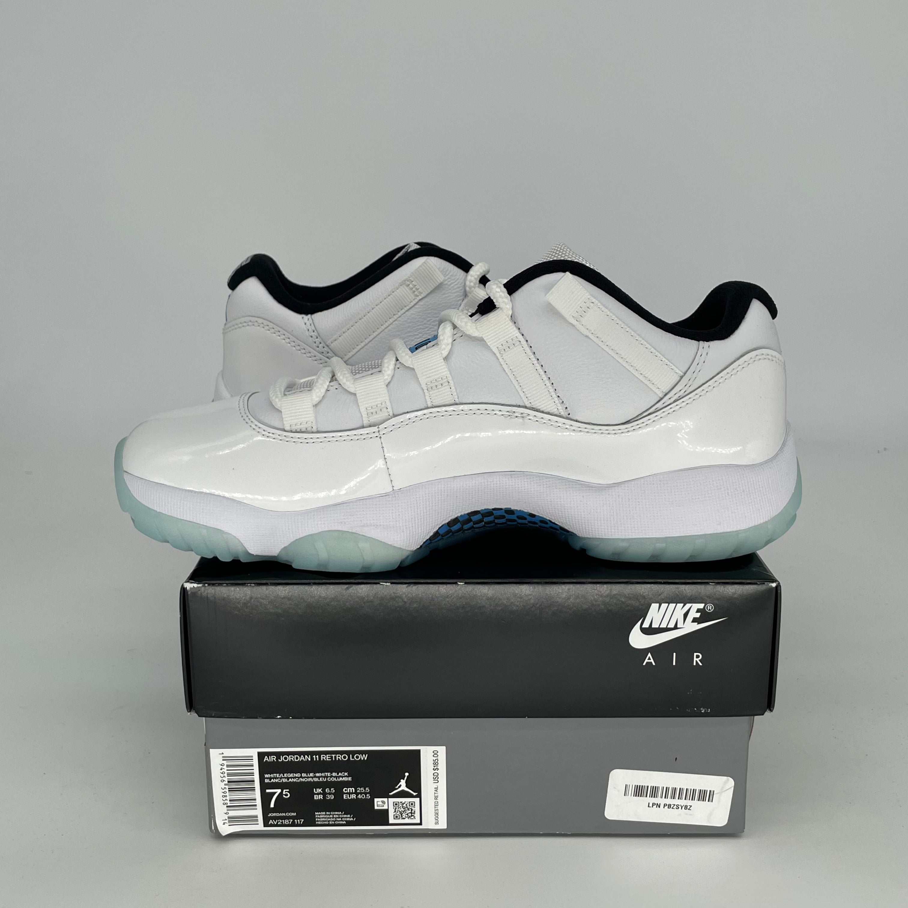 AIR JORDAN 11 LOW LEGEND BLUE Sneakers - Men's Size 7.5 / Women's Size 9W (AV2187-117) - Retro Basketball Shoes for Casual Wear & Street Fashion