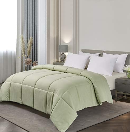 Breathable Microfiber Duvet Insert - Blue Ridge Comforter | All-Season Reversible Down Alternative Quilt | Summer Cooling & Winter Warmth | Twin Size in Sage Green | Perfect for Bedroom, Guest Room & Dormitory