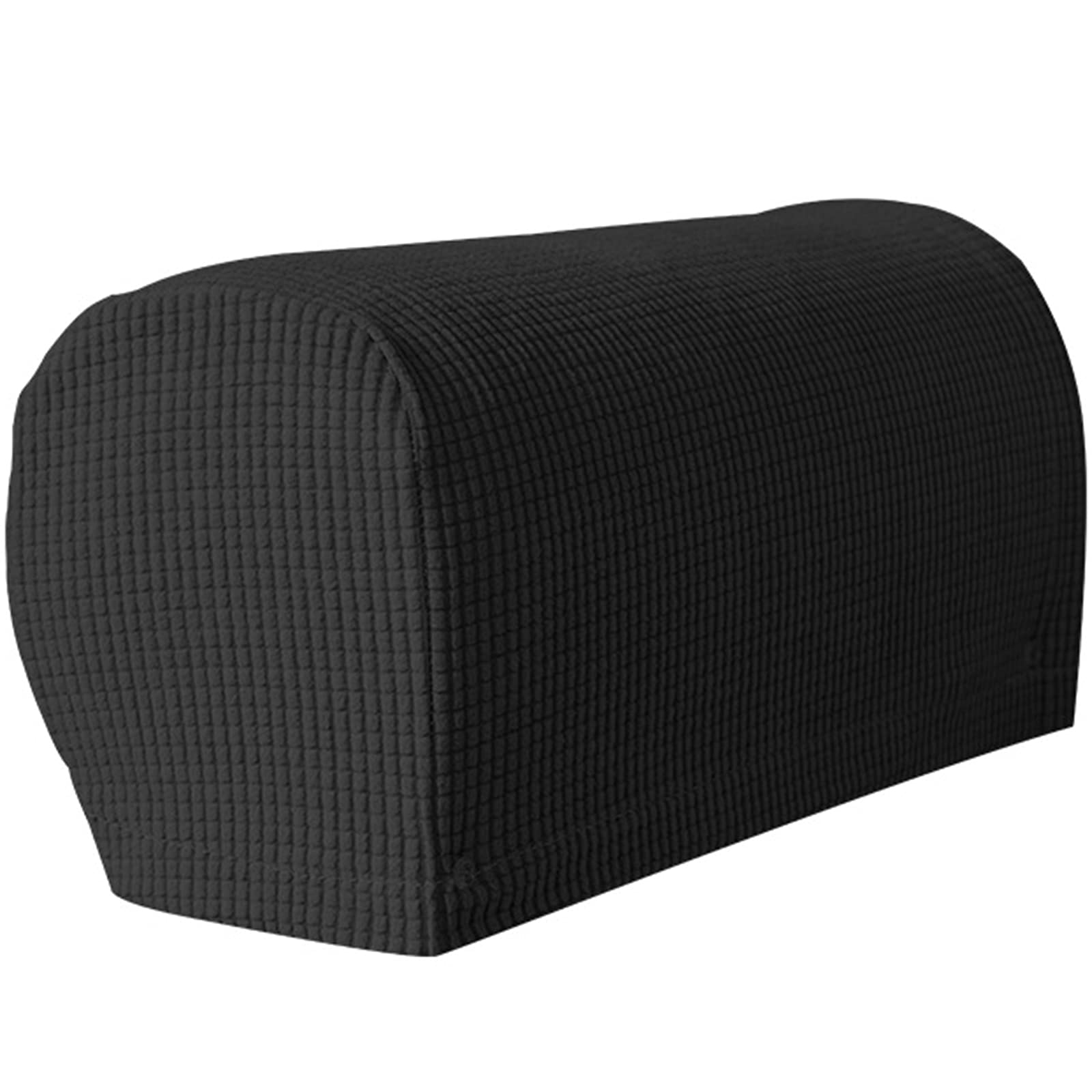 Anti-Slip Spandex Polyester Armrest Chair Covers - Universal Sofa Arm Caps Slipcovers for Chair, Couch, Recliner (Black, Extended Size) - Perfect for Living Room, Office & Home Theater Seating Protection