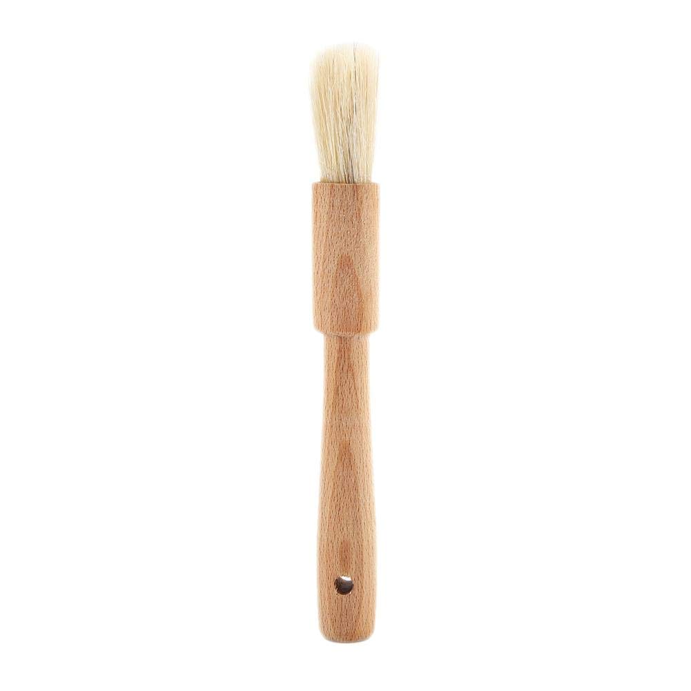 **Wooden BBQ Brush - Baking & Oil Brush for Grilling, Pastry & Kitchen - Turkey Baster & Barbecue Utensil with Round Handle - Perfect for BBQ, Baking & Cooking**
