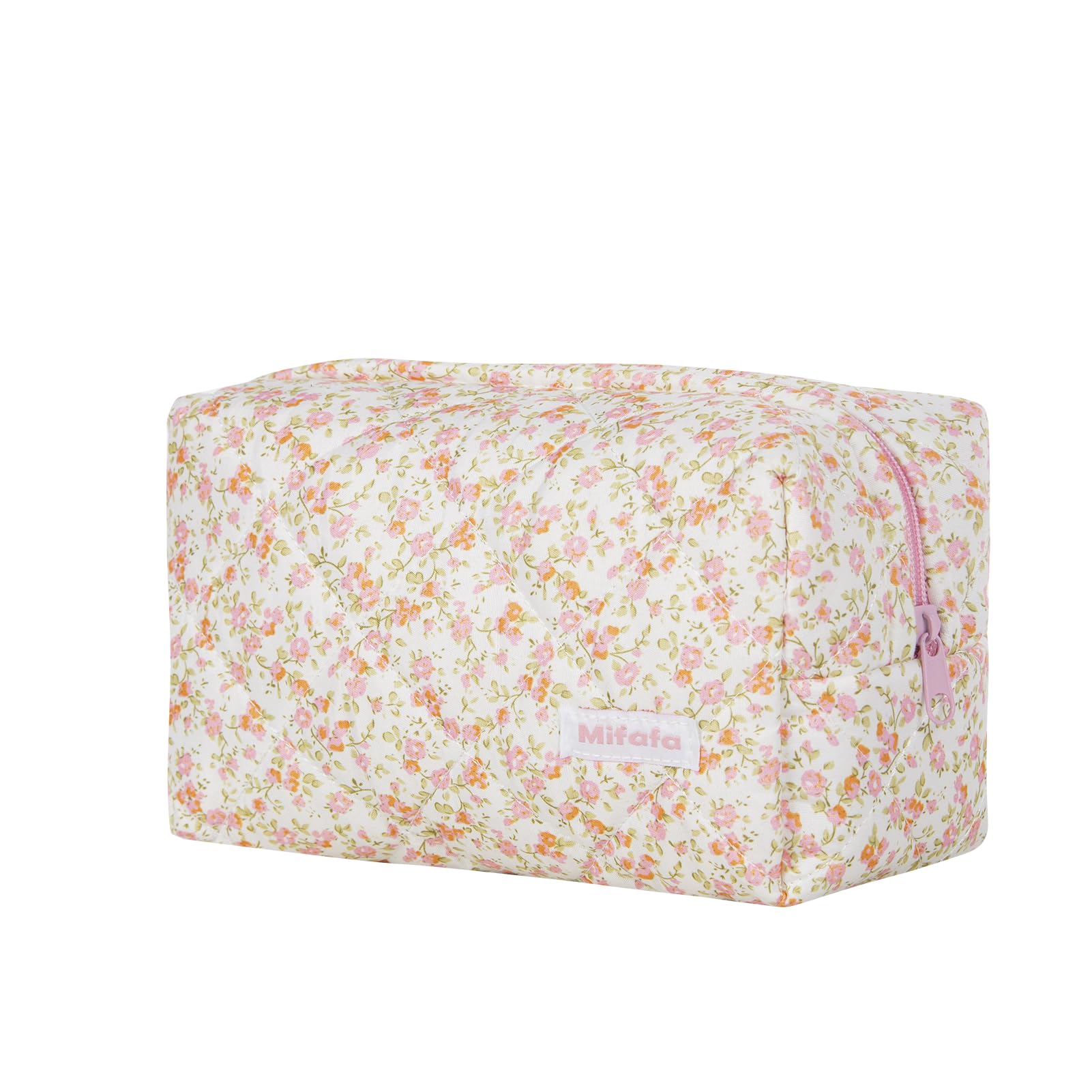 Floral Makeup Bag for Women - Waterproof Cosmetic Organizer with Zipper, Perfect for Travel, Gym & Daily Essentials Storage