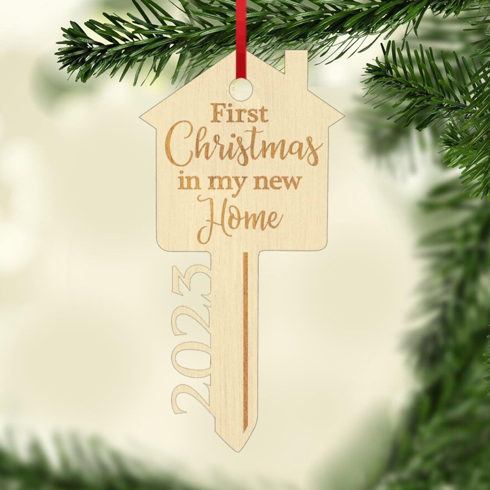 2021 First Christmas in My New Home Wooden Ornament - Personalized Housewarming Gift for New Homeowners - Perfect for Christmas Tree Decor & Holiday Home Celebration