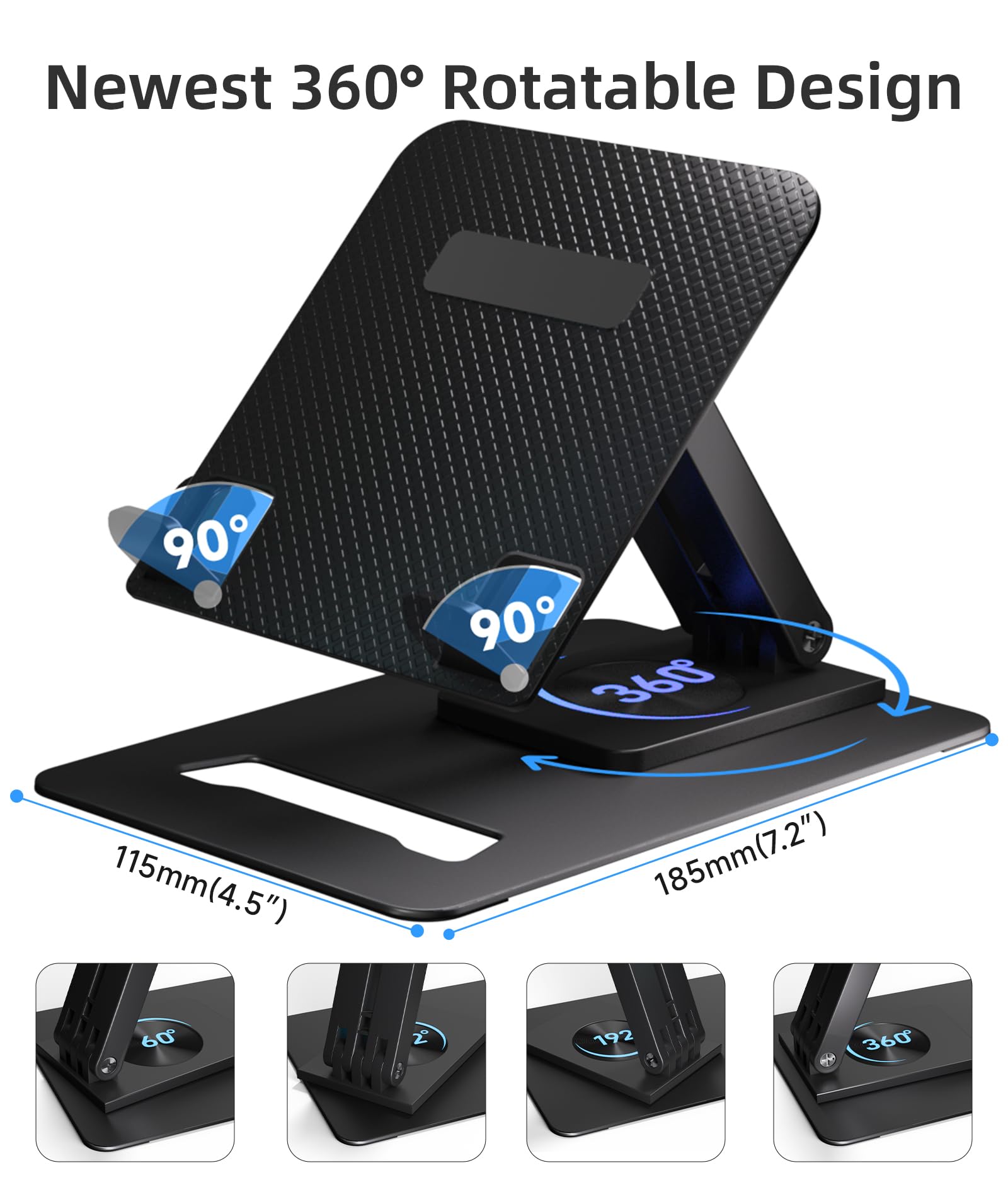 Adjustable Tablet Stand Holder - Portable Monitor Stand for iPad, Surface Pro, Galaxy Tab, Kindle & More - Perfect for Home Office, Gaming & Travel Use