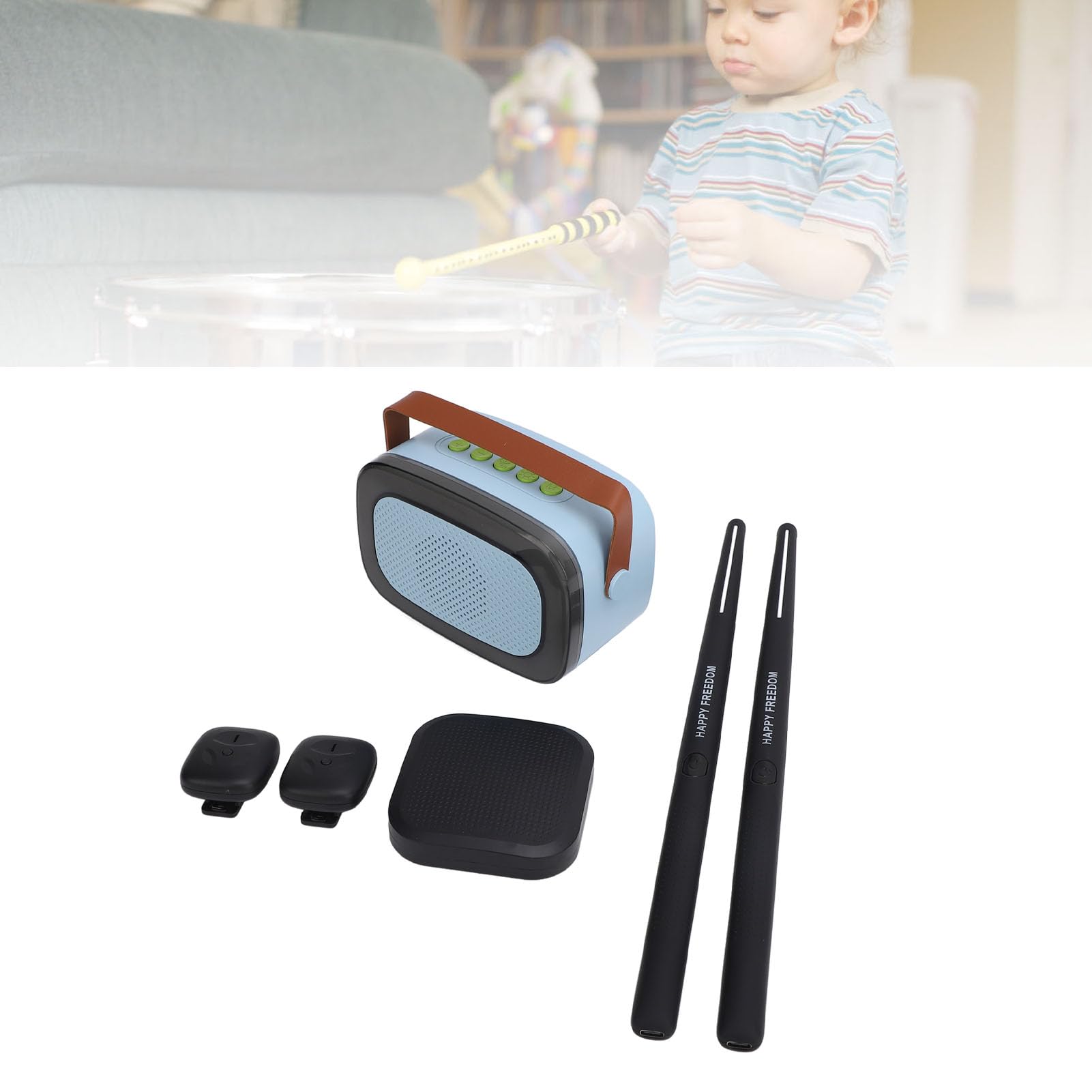 Professional 3D Motion Sensing Air Drum Set with Drumsticks, Pedals & Speaker - Electronic Virtual Drum Kit for Adults, Kids & Beginners - Perfect for Home Practice, Gifts & Music Enthusiasts