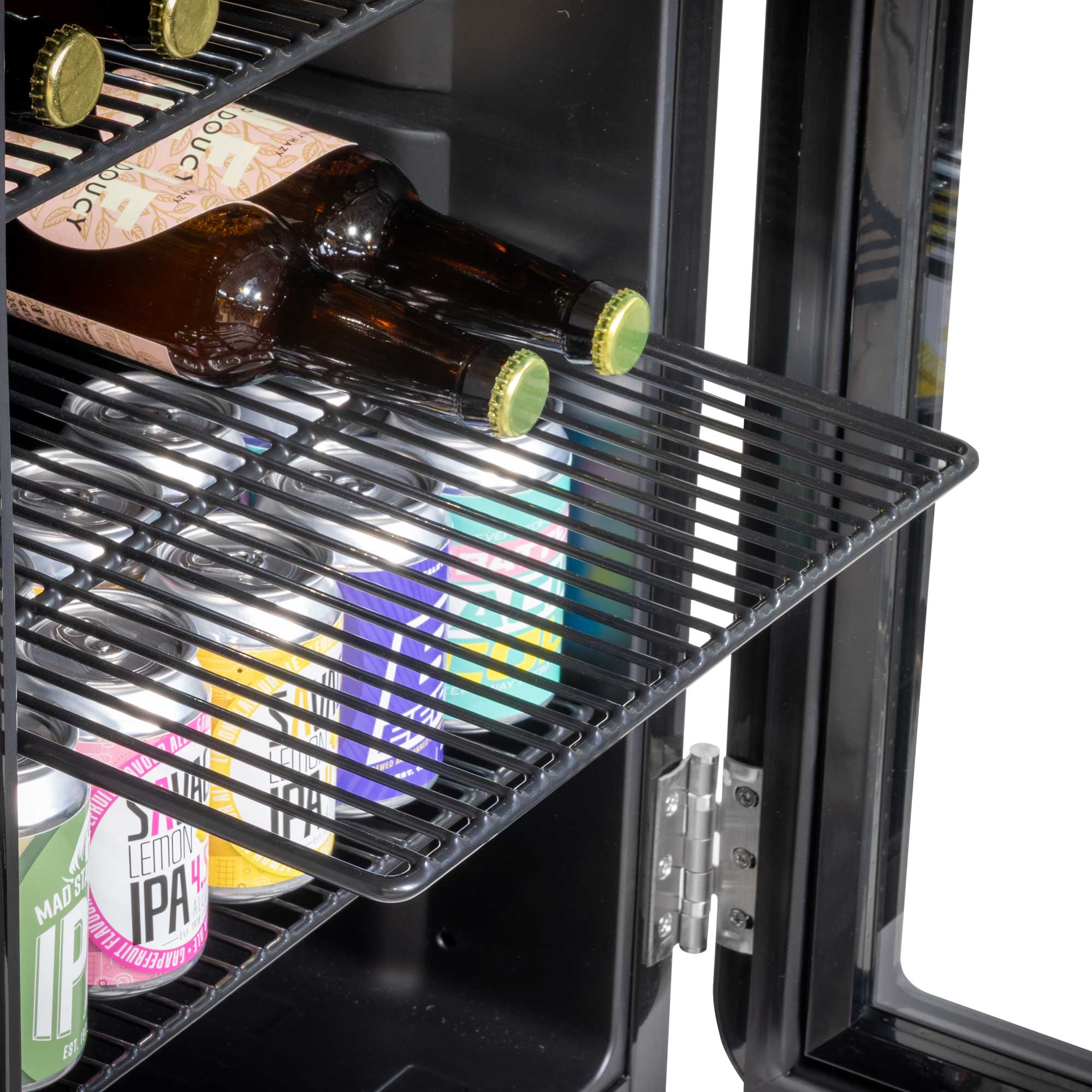 Baridi 70L Under Counter Beverage Cooler - Retro Style Black Beer & Wine Fridge for Home Bar, Kitchen, or Basement - Energy Efficient & Quiet Operation - Model DH222