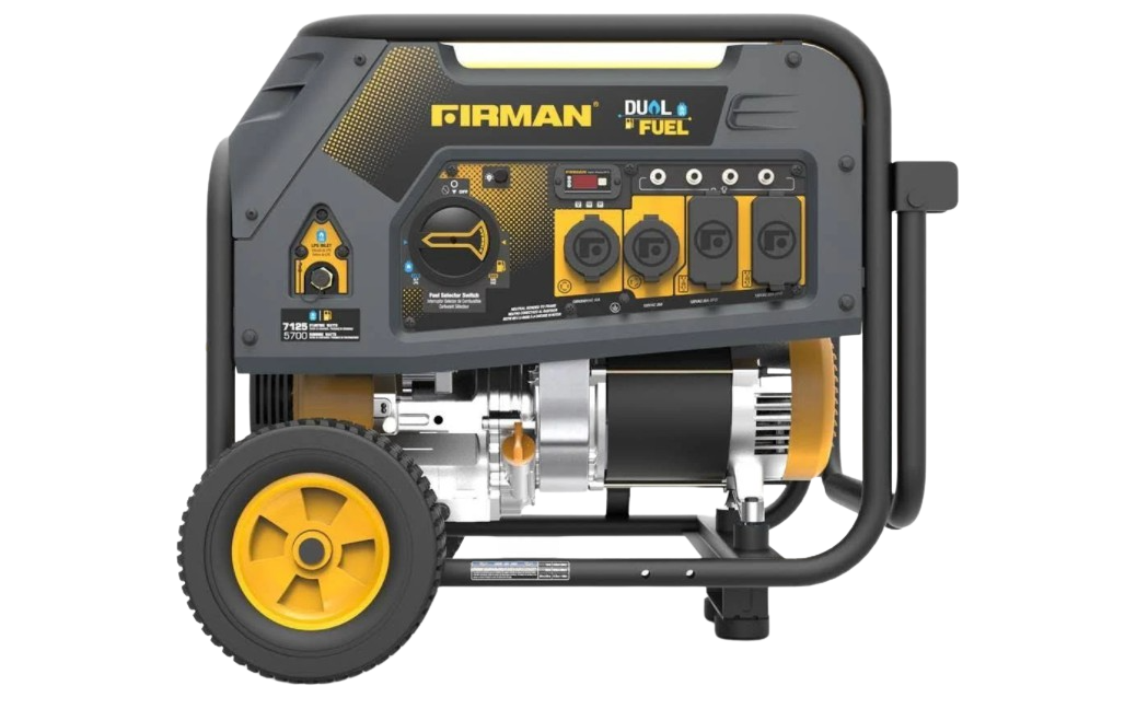 Firman H05752 5700W/7125W 30 Amp Recoil Start Dual Fuel Portable Generator - Gas & Propane Powered for Home Backup, Camping & Outdoor Power Supply