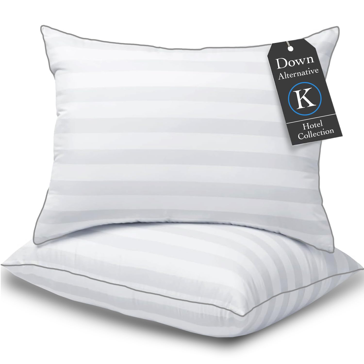 Premium King Size Hotel Pillows Set of 2 - Ultra Soft Down Alternative Pillows for Side, Back & Stomach Sleepers - Neck Pain Relief - Skin-Friendly Fluffy Bed Pillows 20x34 Inches - Perfect for Hotels, Guest Rooms & Luxury Home Bedding