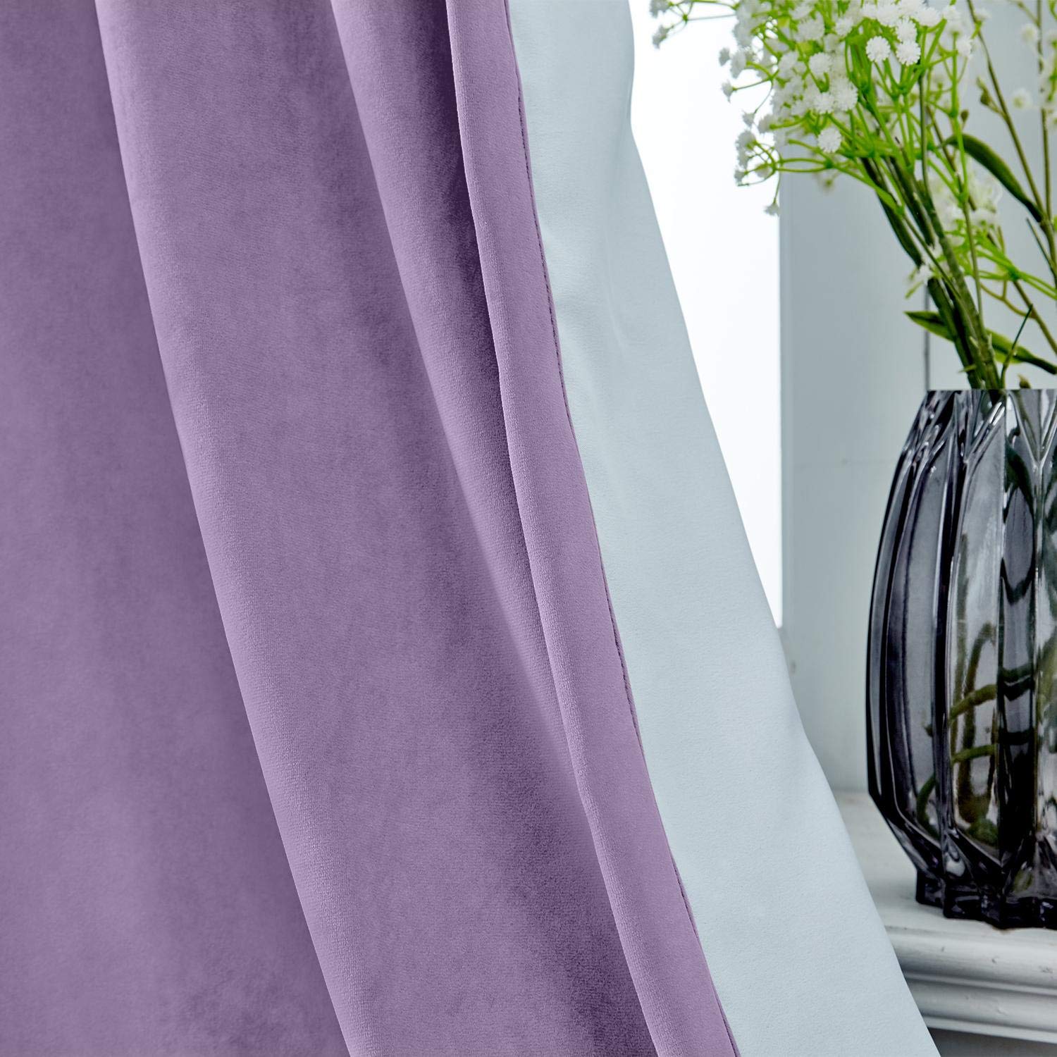 Drapifytex Blackout Velvet Curtains 84x96 Inches - Room Darkening Pleated Tape Panel Drapes for Bedroom & Living Room | Thermal Insulated Window Treatment for Home Decor & Light Blocking