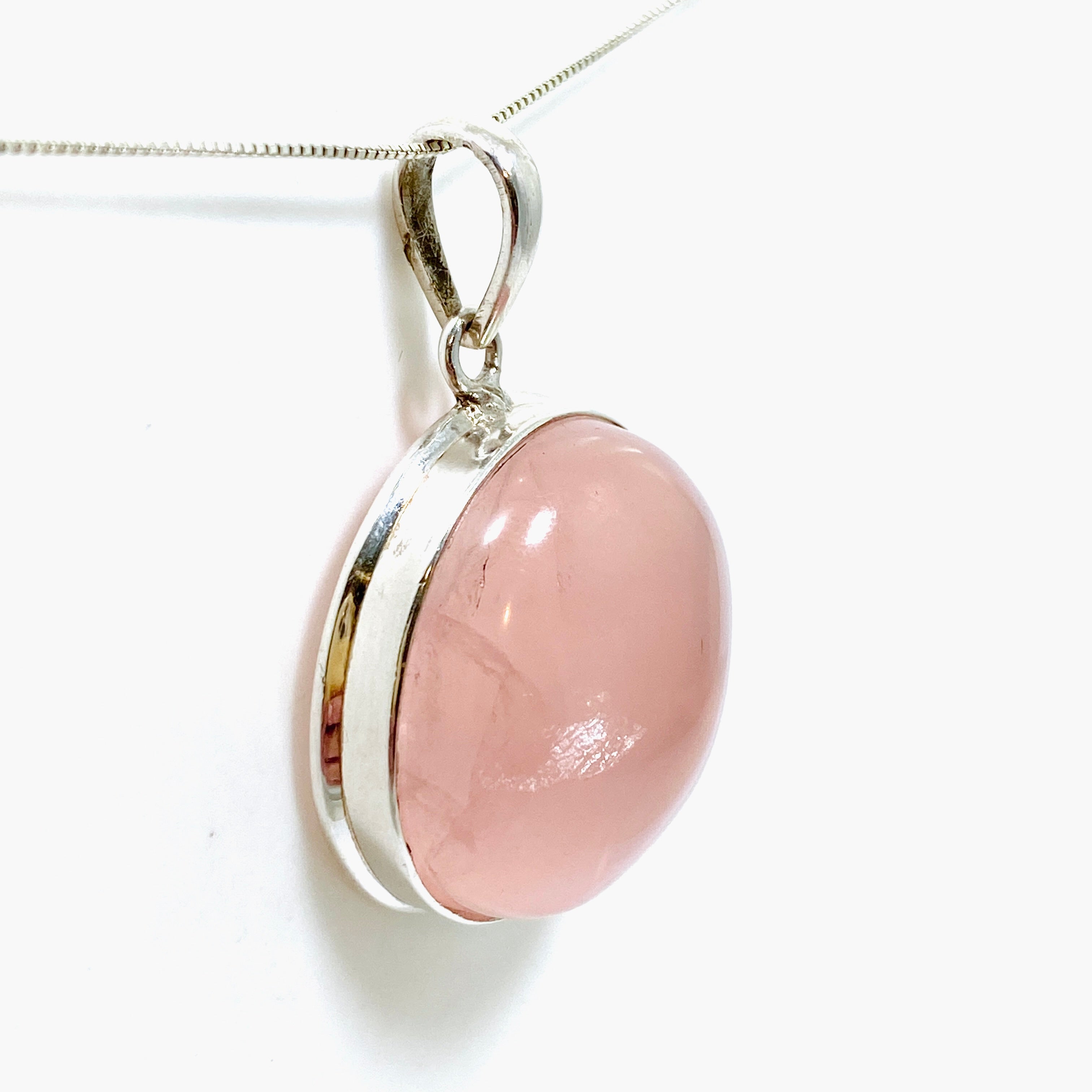 Natural Rose Quartz Round Cabochon Pendant - 15mm Healing Crystal Jewelry for Necklace Making, Meditation & Spiritual Gifts