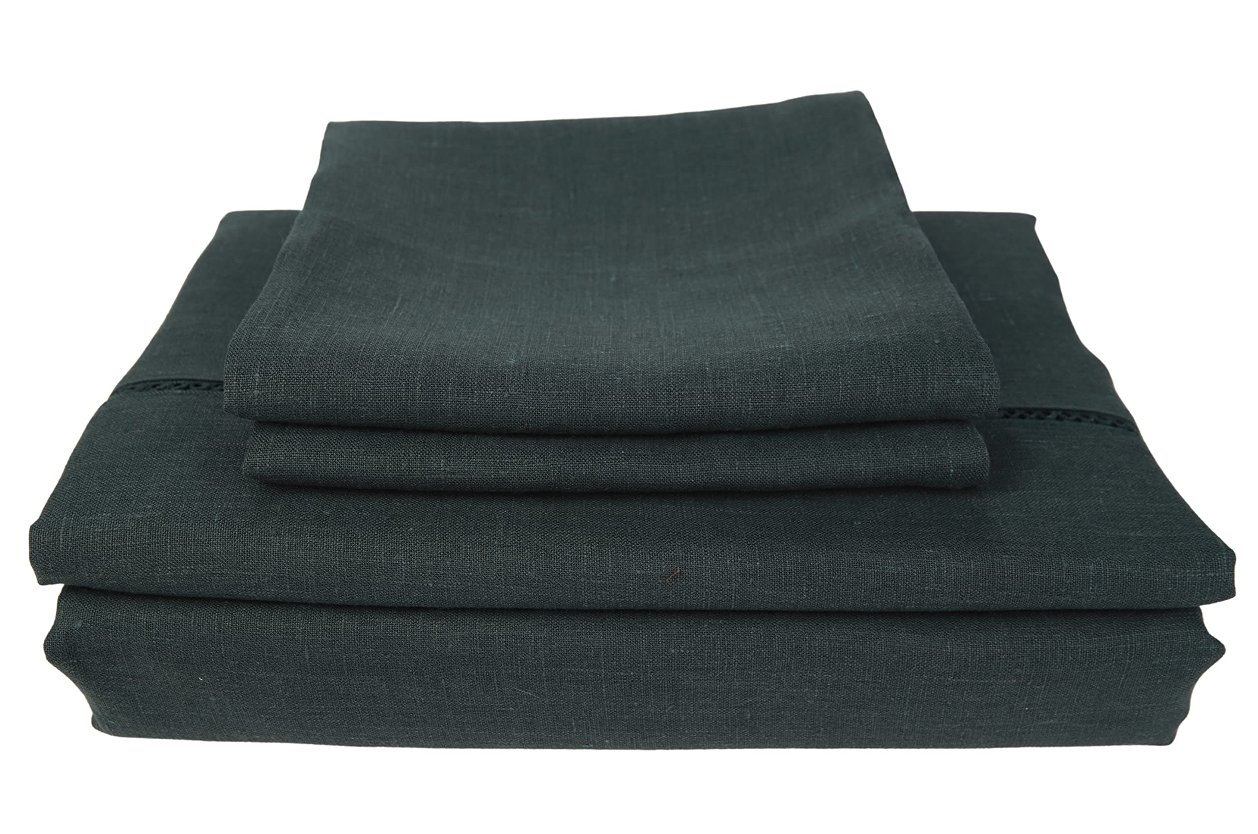 Premium 100% Natural Flax Linen Bedding Set - 4 Piece Breathable & Ultra Soft Bed Sheets, Fitted Sheet & 2 Pillowcases - Twin Size Jungle Print - Perfect for Hot Sleepers & Eco-Friendly Home Decor