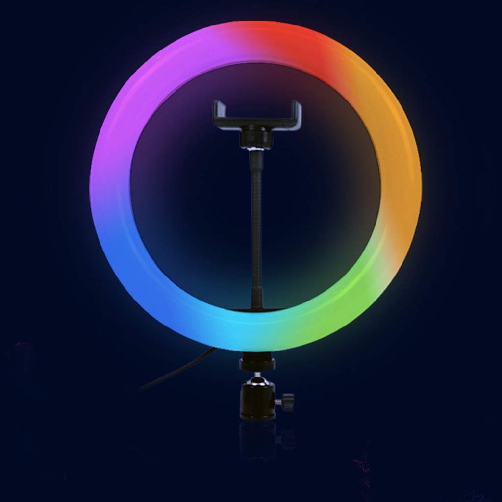 QFFL RGB LED Ring Light with Phone Holder & Remote Control - Perfect for Makeup, Live Streaming, Photography, YouTube Videos & TikTok Content Creation