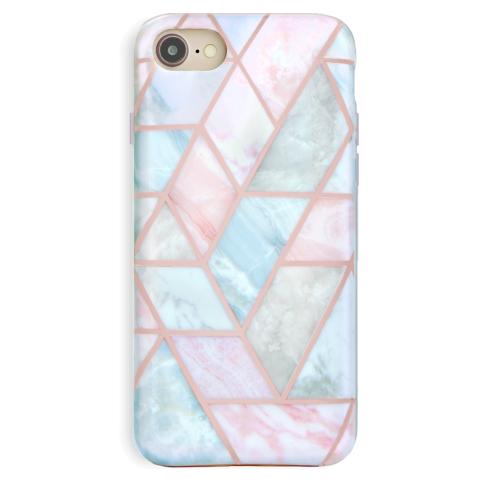 Stylish Geometric Marble Pattern iPhone Case - Durable Protective Cover for iPhone 13/12/11/X - Perfect for Everyday Use, Travel & Fashion Accessories