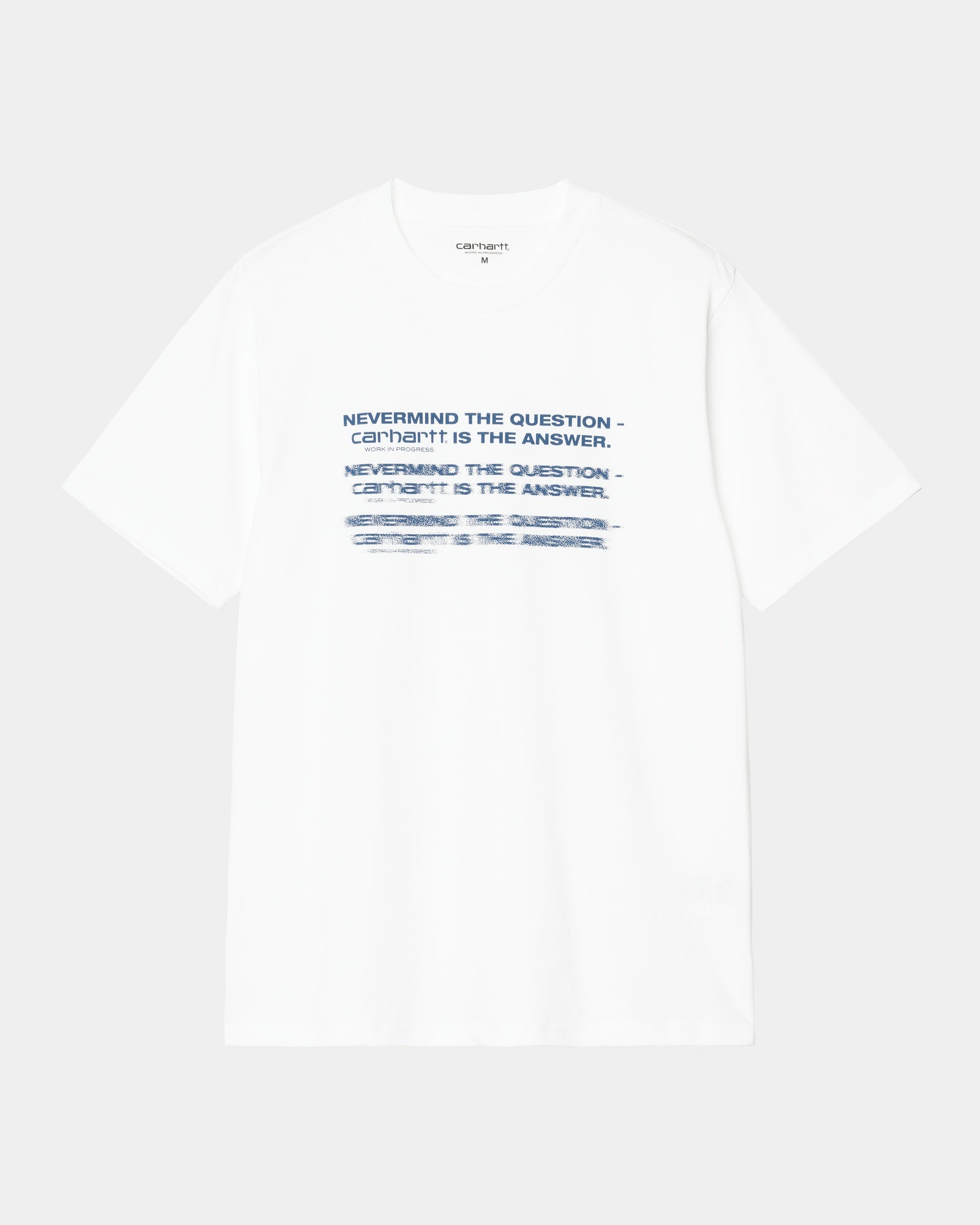 Nevermind T-Shirt | Vintage Graphic Tee in White & Sodalite Colors | Casual Streetwear for Concerts, Outings & Everyday Wear