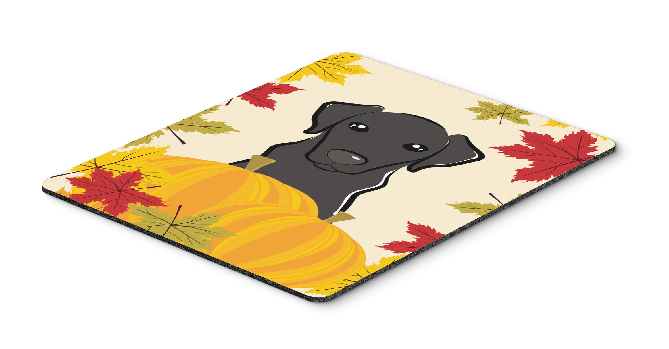 Black Labrador Thanksgiving Mouse Pad & Hot Pad - Washable Large Mouse Mat for Home, Office, Gaming & Computers | Caroline's Treasures BB2041MP | Perfect for Thanksgiving Decor & Workspace Protection