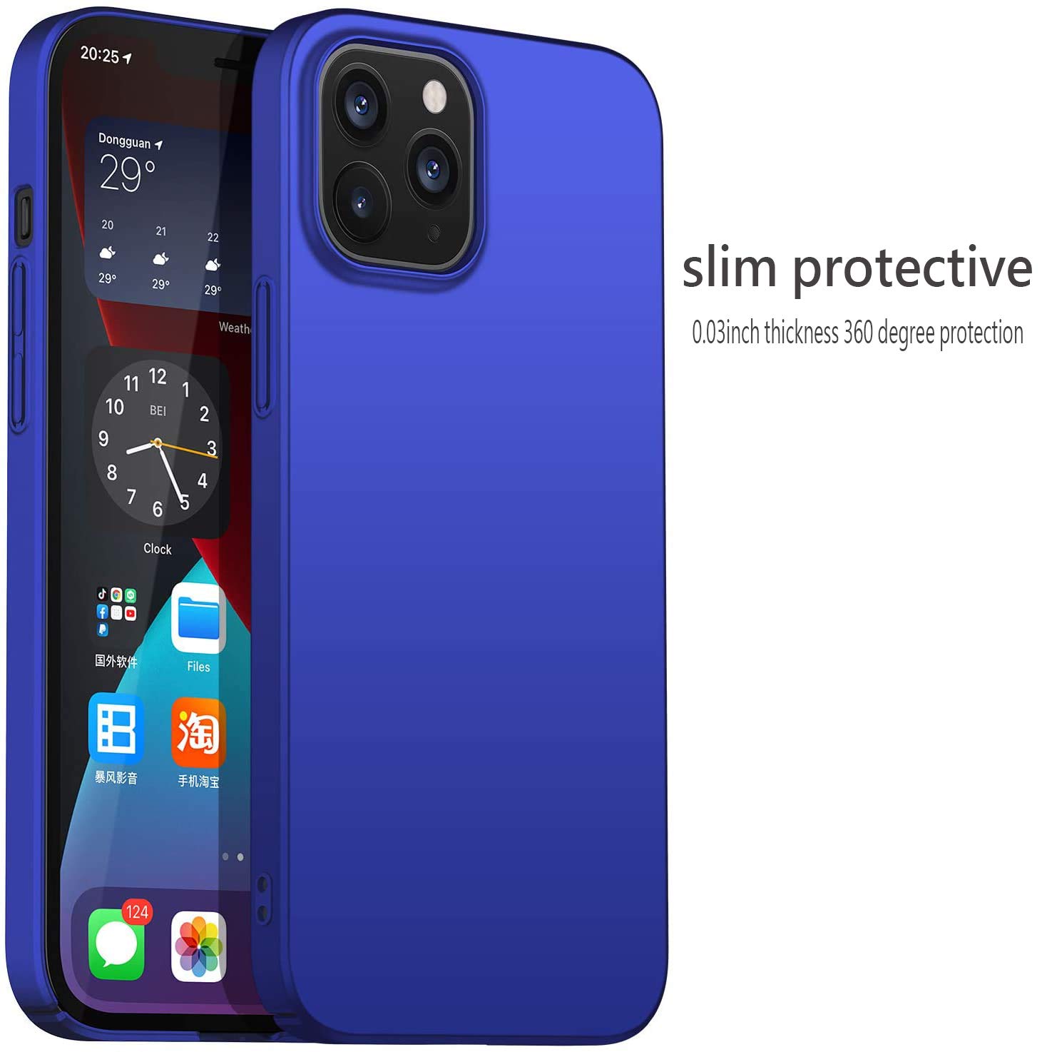 Slim Protective Case for iPhone 12 Mini - Shockproof, Scratch-Resistant, Anti-Slip Matte Hard Cover | Premium PC Material | Perfect for Everyday Use, Travel & Outdoor Activities (Blue)