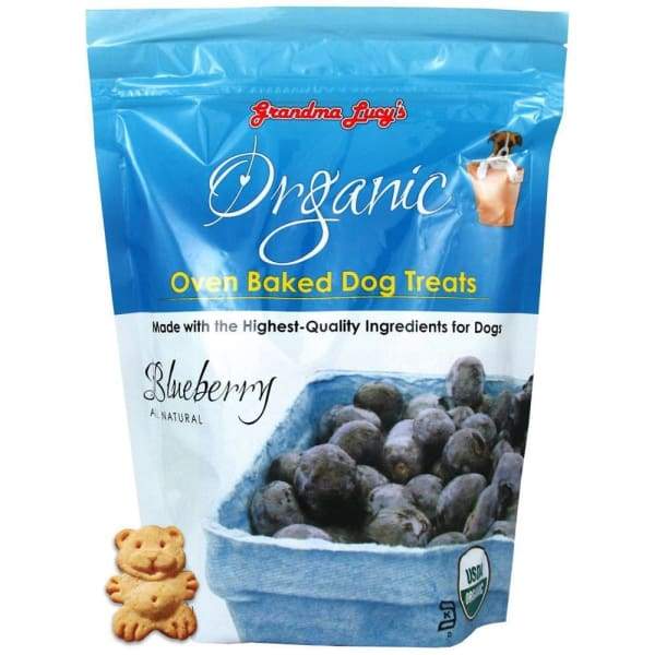 Organic Blueberry Oven-Baked Dog Treats by Grandma Lucy's - 14oz | All-Natural, Grain-Free Dog Snacks for Small & Large Breeds | Perfect for Training Rewards, Dental Health & Special Occasions