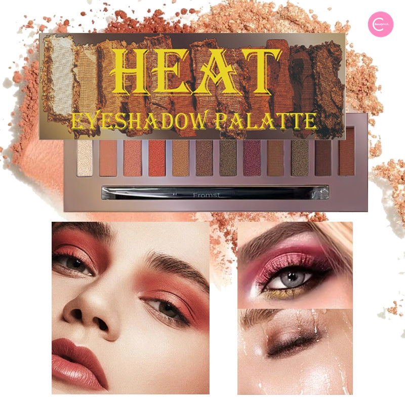 FROMST Subtle Glow 12 Color Eyeshadow Palette - Natural & Shimmer Makeup Set for Day & Night Looks | Perfect for Parties, Weddings & Everyday Wear