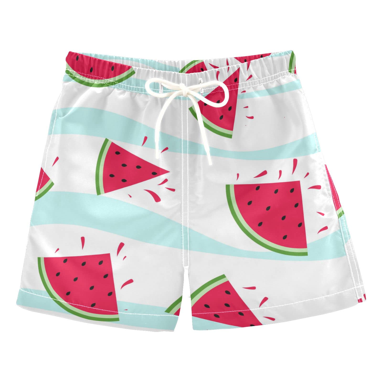 AMICHIC Boys Watermelon Print Swim Trunks - Quick Dry Toddler Swimwear for Kids 2-8 Years | Beach, Pool & Summer Water Play