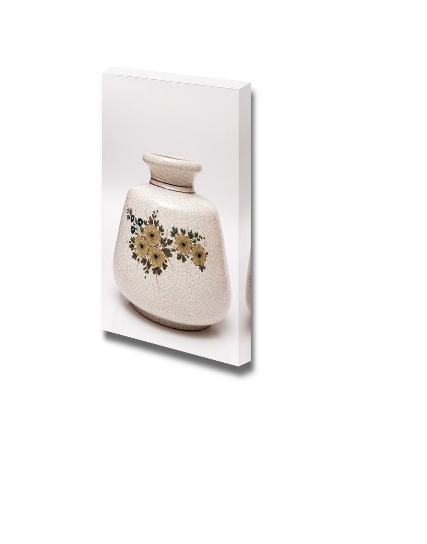 Vase with Brown Flower Design Canvas Wall Art - 36x24 Inch Modern Home Decor, Stretched & Ready to Hang - Perfect for Living Room, Bedroom & Office Decor