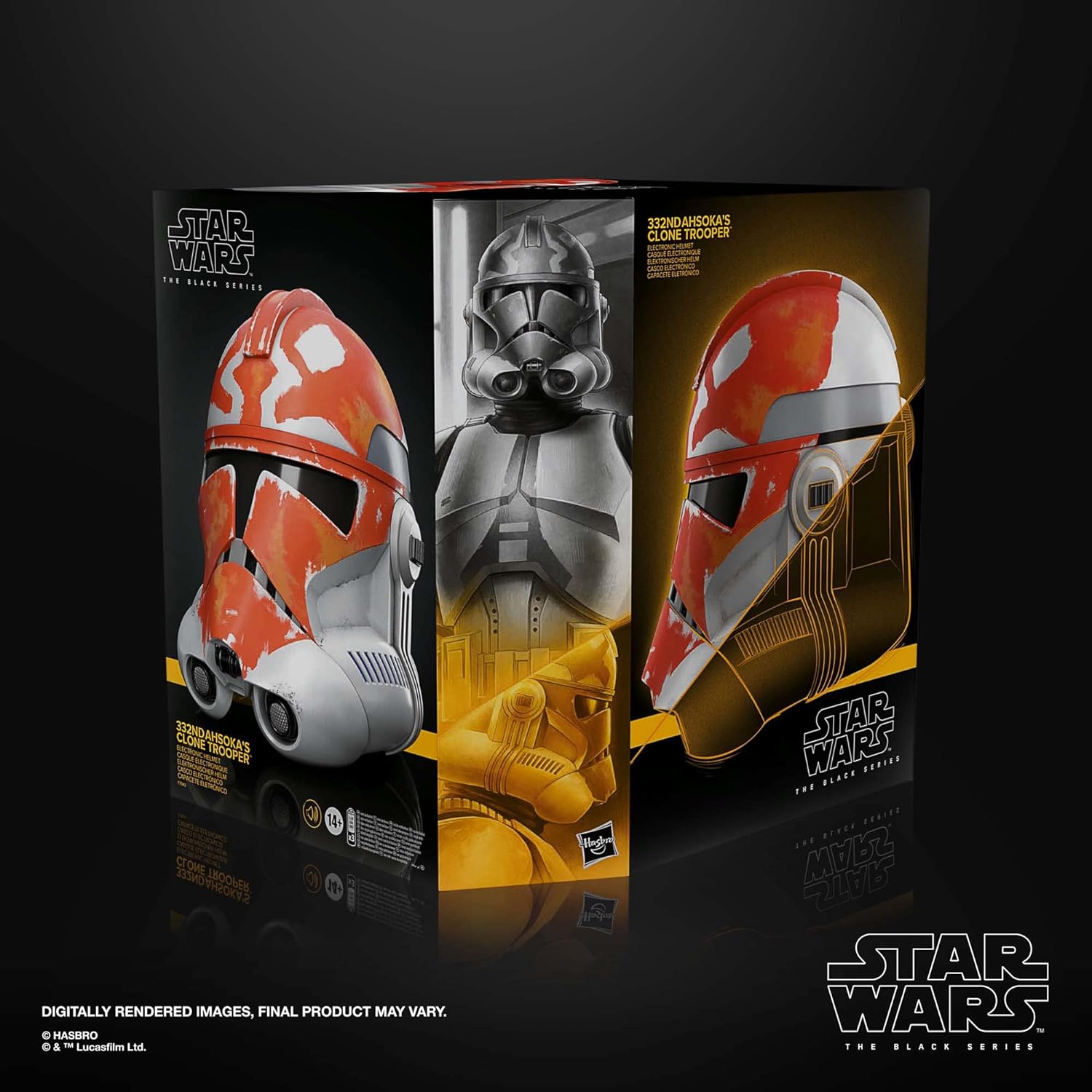 Star Wars The Black Series 332nd Ahsoka Clone Trooper Premium Electronic Helmet - Collectible Replica Helmet for Cosplay, Display & Star Wars Fans
