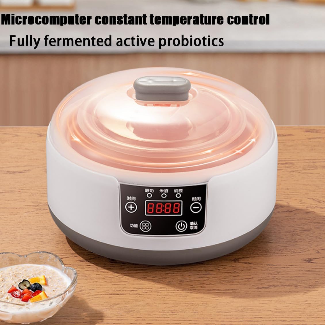 Electric Yogurt Maker Machine with 8 Glass Jars (1400ml) - 36-Hour Timer & Precise Temperature Control for Homemade Yogurt, Kefir, and Dairy-Free Alternatives - Perfect for Healthy Breakfast, Snacks, and Meal Prep (White)