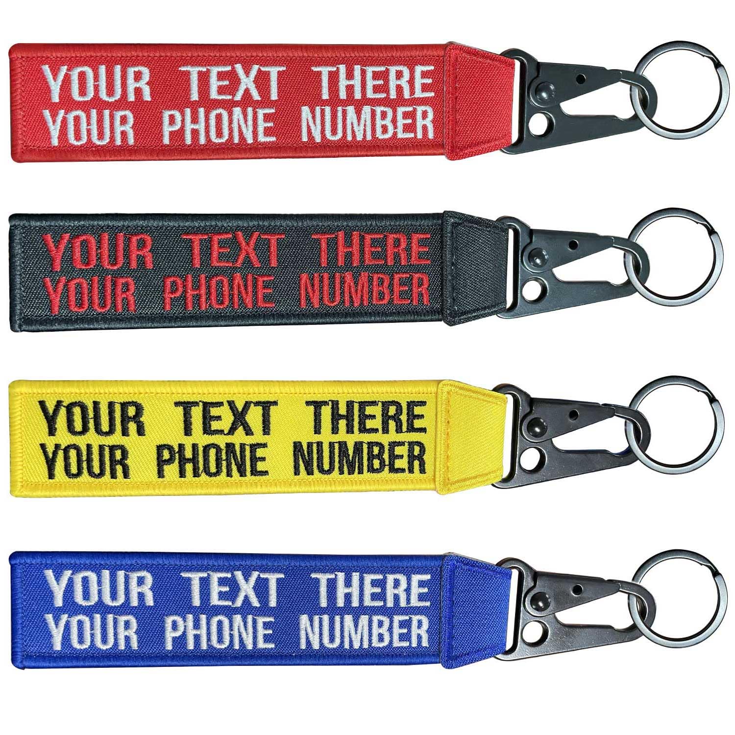 Custom Personalized Embroidery Keychain with 2-Line Text - Engraved Name Tag Key Ring for Luggage, Backpacks, Keys & Travel Accessories | Unique Gift Idea for Men & Women | Perfect for Travel, Office & Everyday Use