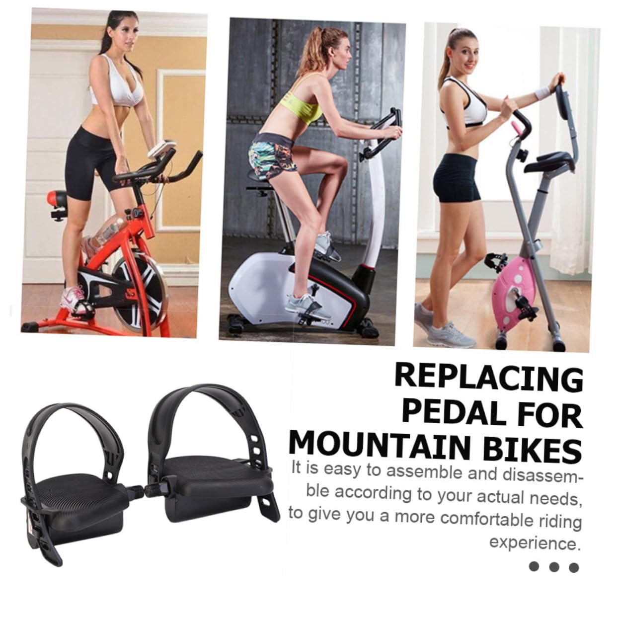 Exercise Bike Pedals - Durable Gym Cycle Replacement Parts for Indoor Cycling & Spin Bikes | Perfect for Home Workouts & Fitness Training