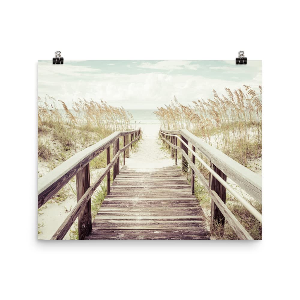16x20 Inch Beach Boardwalk Entrance Wall Art - Unframed Photo Paper Print | Vintage Coastal Decor for Home, Office, Bedroom & Living Room | Beachscape Retro Poster Artwork Gift for Men & Women | Perfect for Seaside Themed Rooms, Beach Houses & Vacation Home Decor