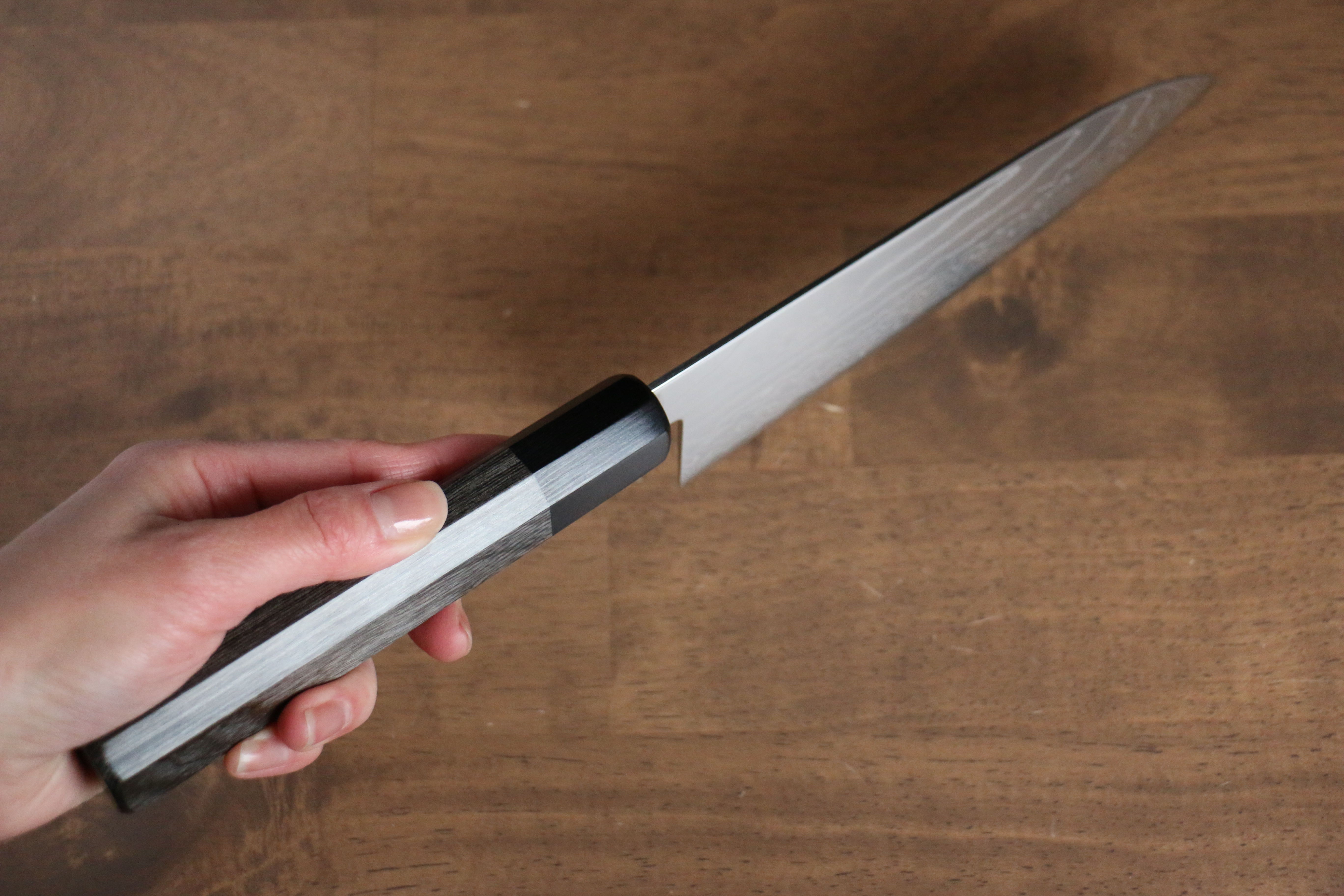 Premium Kajin Cobalt Special Steel Damascus Santoku Knife 180mm - Gray Pakka Wood Handle Japanese Chef Knife for Slicing, Dicing & Precision Cutting - Perfect for Home Kitchen & Professional Use