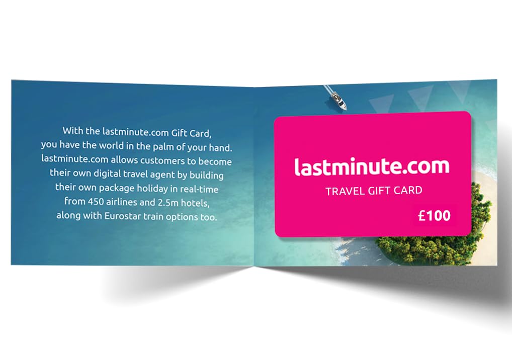 Lastminute.com Travel Gift Card - Premium Gift Envelope - Redeemable on UK Site - Perfect for Holidays, Birthdays & Special Occasions