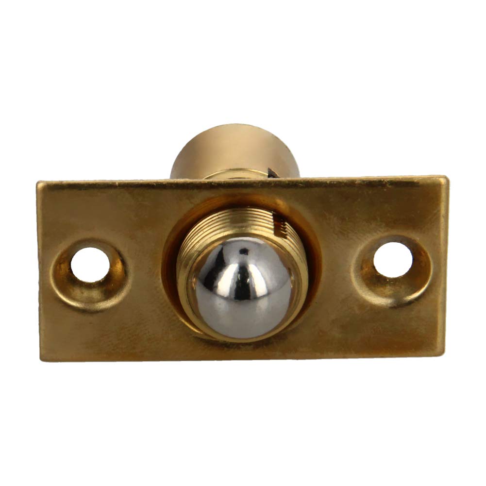 Yinpecly 1-Piece Copper Cabinet Door Latch Catcher with Strike Screws - 2.13 Inch Nickel Plated Gold Tone Ball Catch for Closet, Drawer & Cabinet Doors | Perfect for Home Organization & Furniture Repair