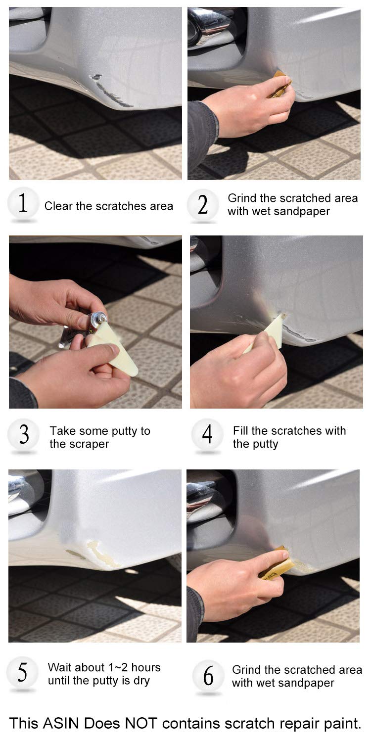 4 in 1 Car Scratch Repair Kit - Automotive Body Putty, Scratch Filler & Paint Pen for Deep Scratches & Dents | Easy DIY Car Scratch Remover | Durable Car Paint Repair for Sedans, SUVs & Trucks | Perfect for Parking Lot Scratches, Door Dings & Minor Collision Damage
