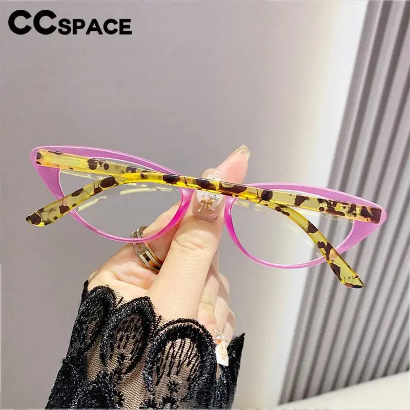 CCspace Unisex Full Rim Oval Cat Eye Polycarbonate Reading Glasses +1.50 to +4.00 Strength - Lightweight & Durable Eyewear for Reading, Work & Fashion