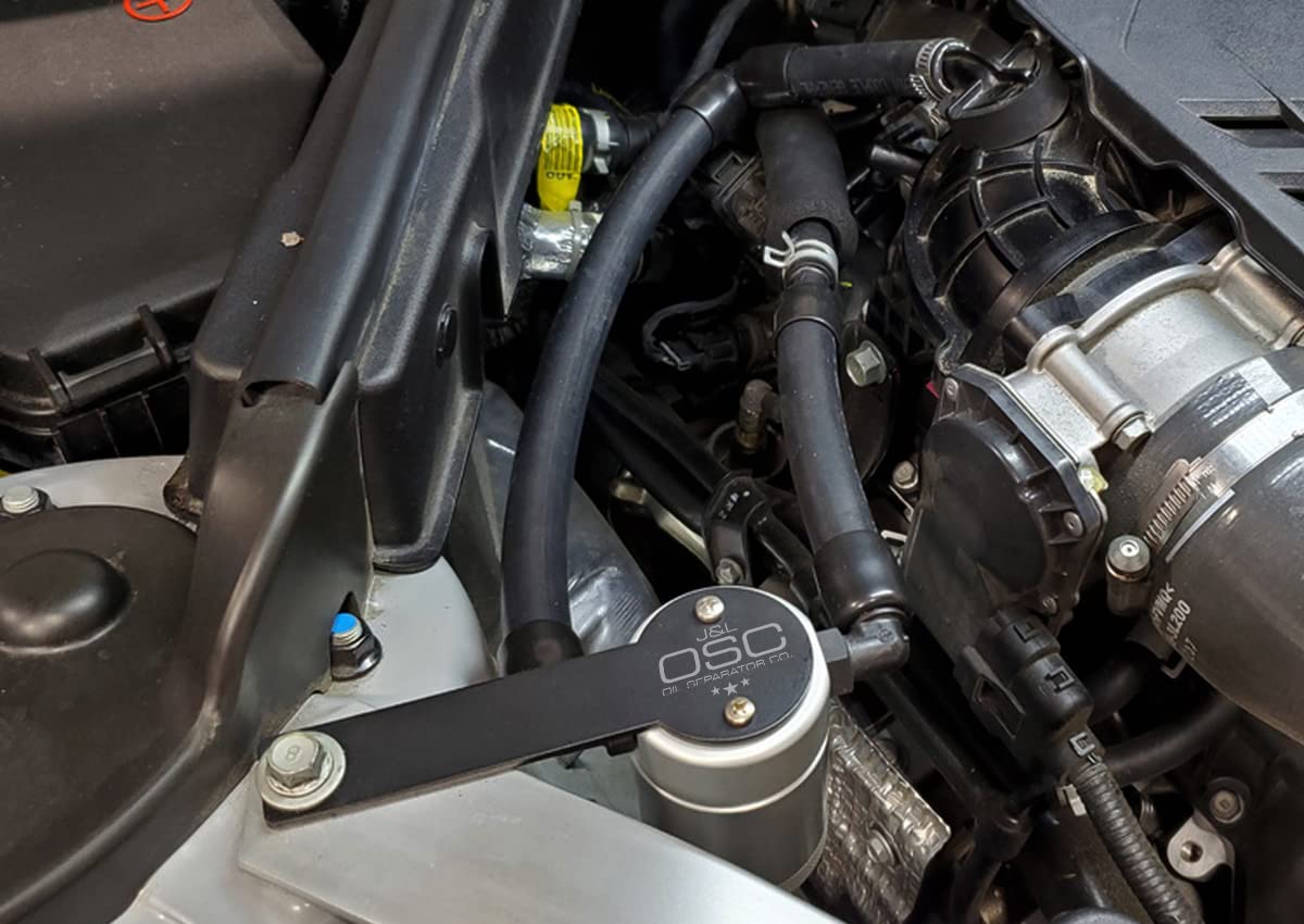 J&L Oil Separator 3.0 - Compatible with 2018-2023 Kia Stinger GT 3.3L Turbo - Passenger Side Catch Can (Silver) | PCV Baffle System Upgrade for Improved Engine Performance & Reduced Carbon Buildup | Perfect for Daily Driving & Performance Tuning