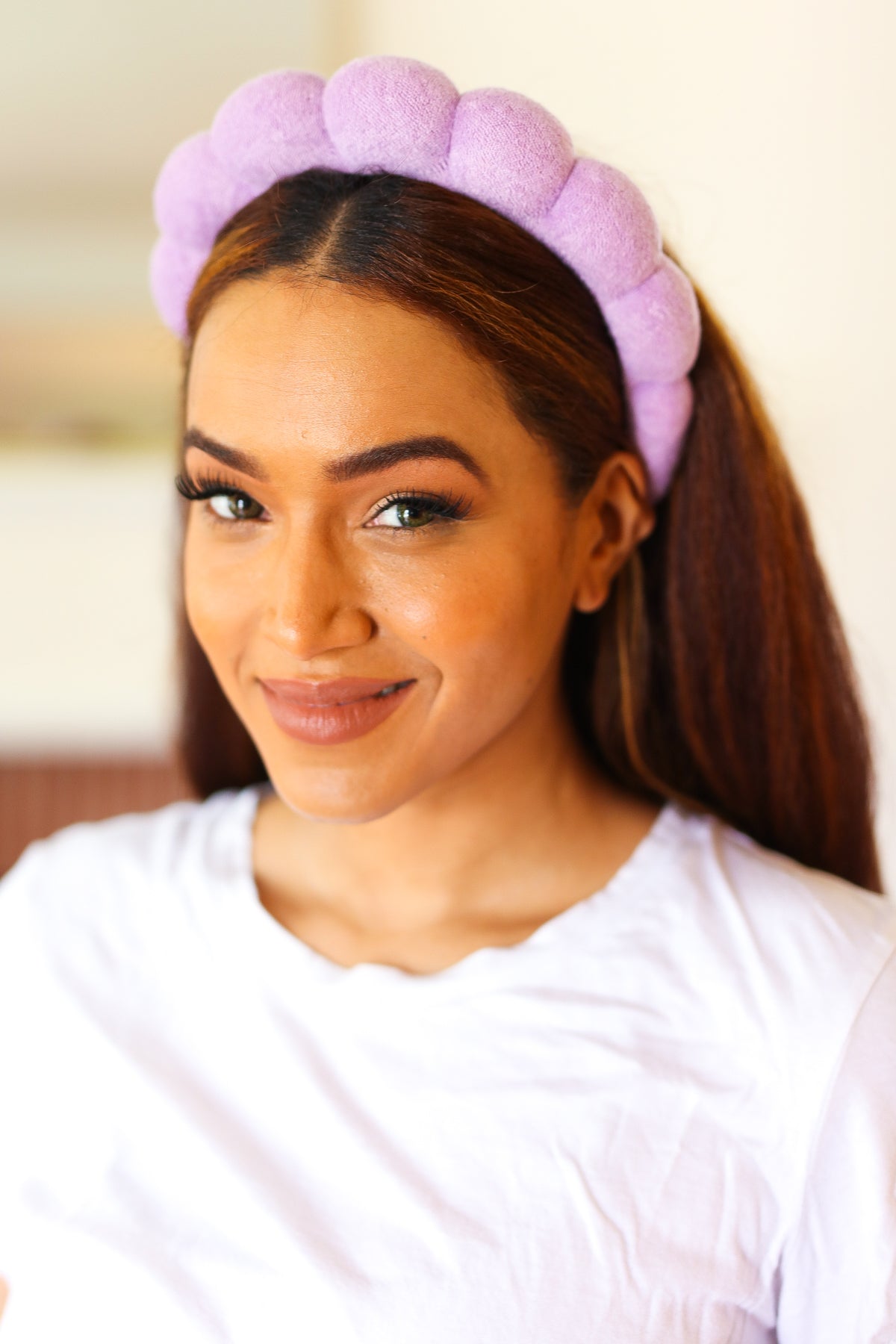 Lavender Terry Cloth Skincare Headband for Women - Soft Spa Head Wrap for Facial Care, Washing Face & Makeup Removal - Perfect for Skincare Routine, Salon & Home Use