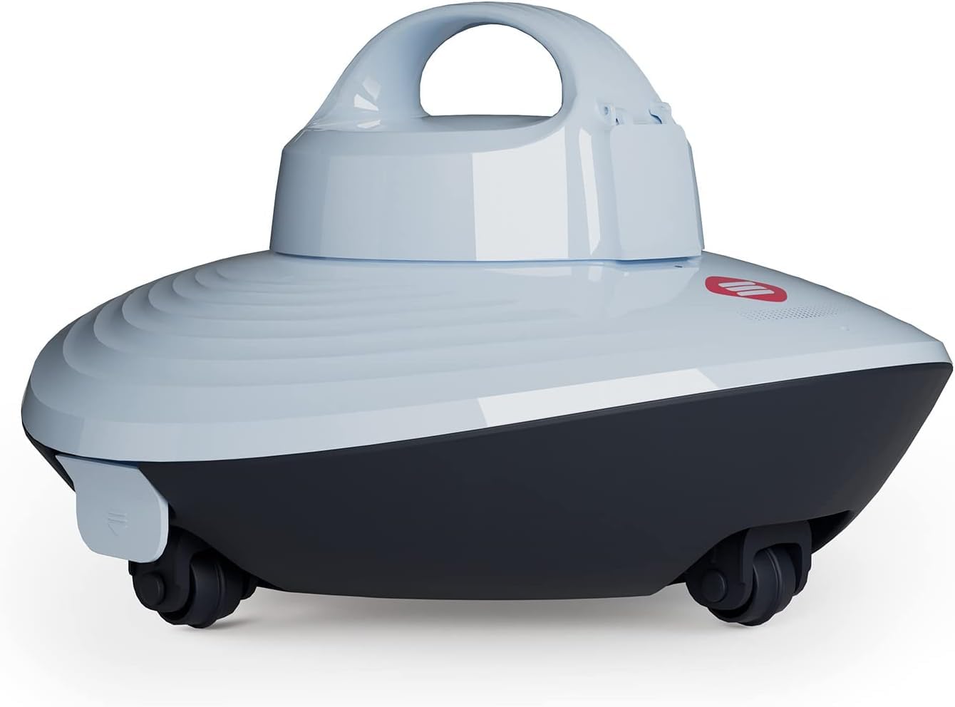 Cordless Robotic Pool Cleaner - Automatic Self-Docking Underwater Vacuum with Strong Suction for Above Ground & In-Ground Swimming Pools | Top Handle Design in White & Grey | Perfect for Weekly Pool Maintenance and Debris Removal