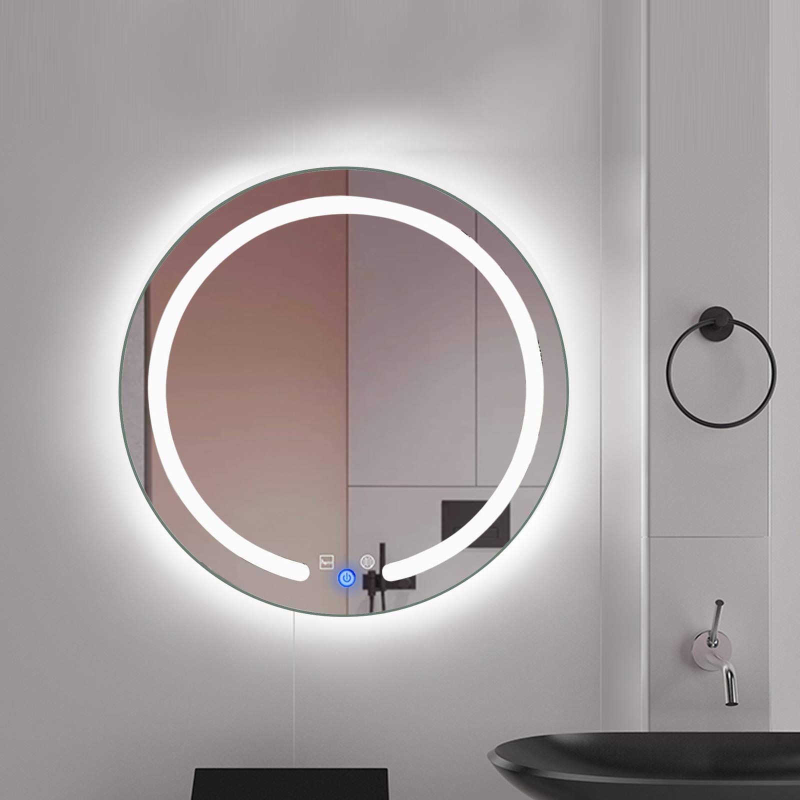 20 Inch LED Bathroom Mirror with Touch Control - Vertical Hanging Vanity Mirror for Modern Bathrooms, Dressing Rooms & Makeup Areas