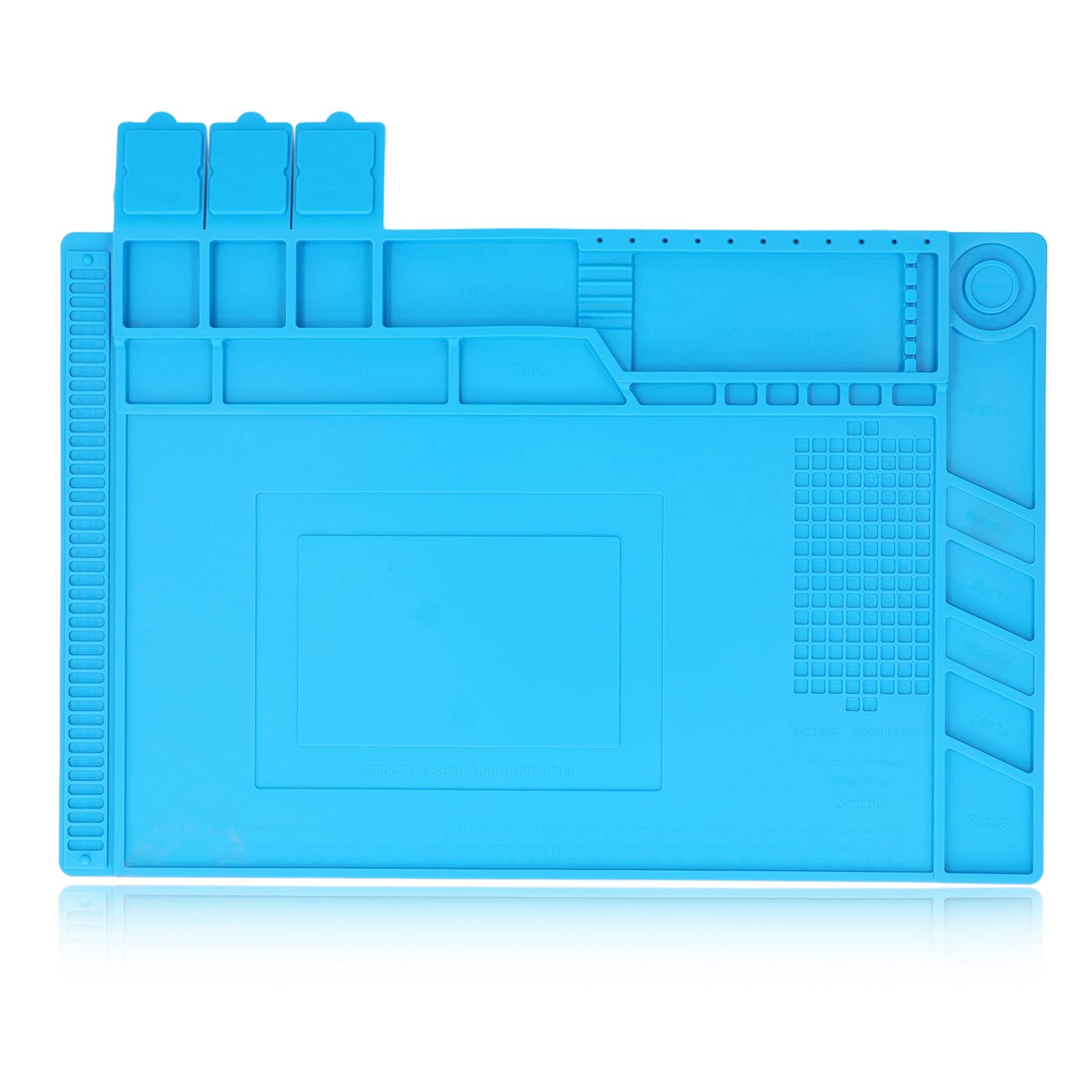Heat Resistant Anti-Static Silicone Soldering Mat - Magnetic Repair Pad for Electronics Maintenance & DIY Projects - Perfect for Soldering, Phone & Laptop Repairs