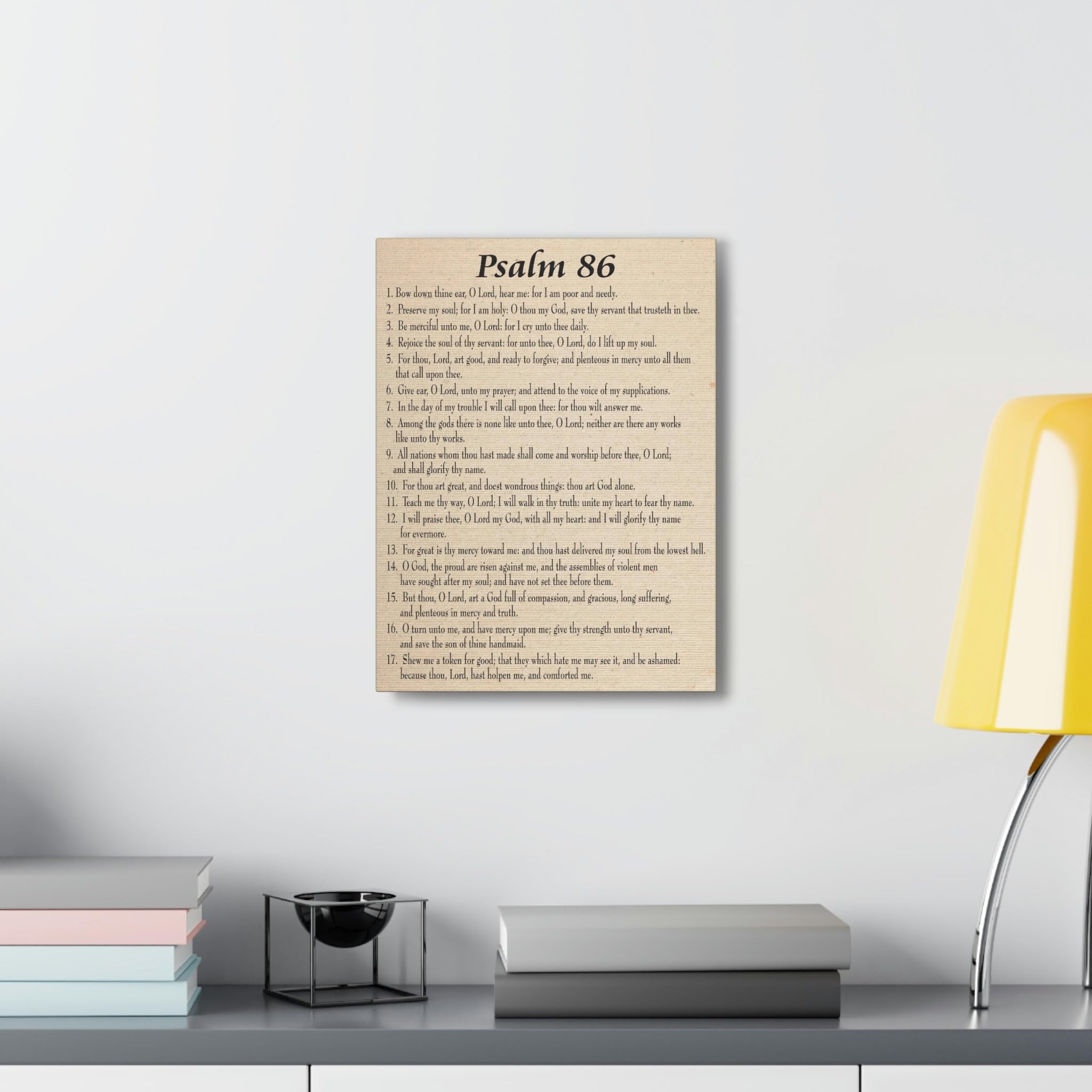 Bible Art Canvas - Psalm 86 Prayer for Difficult Times, Christian Wall Decor, Inspirational Scripture Gift for Home, Church & Office - Express Your Love with Faith-Based Gifts