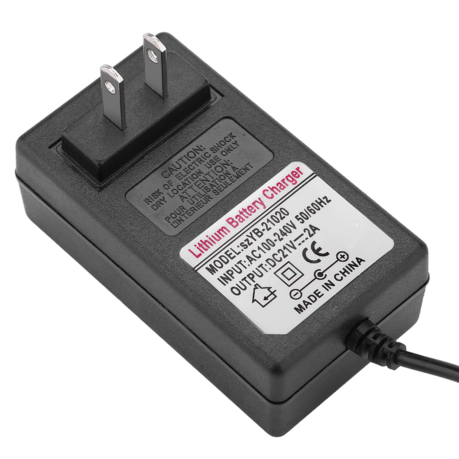 21V 2A Lithium Battery Charger with 100-240V AC Adapter - Fast Charging Power Supply for Cordless Tools, Laptops, and Electronics - Perfect for DIY Projects and Home/Office Use