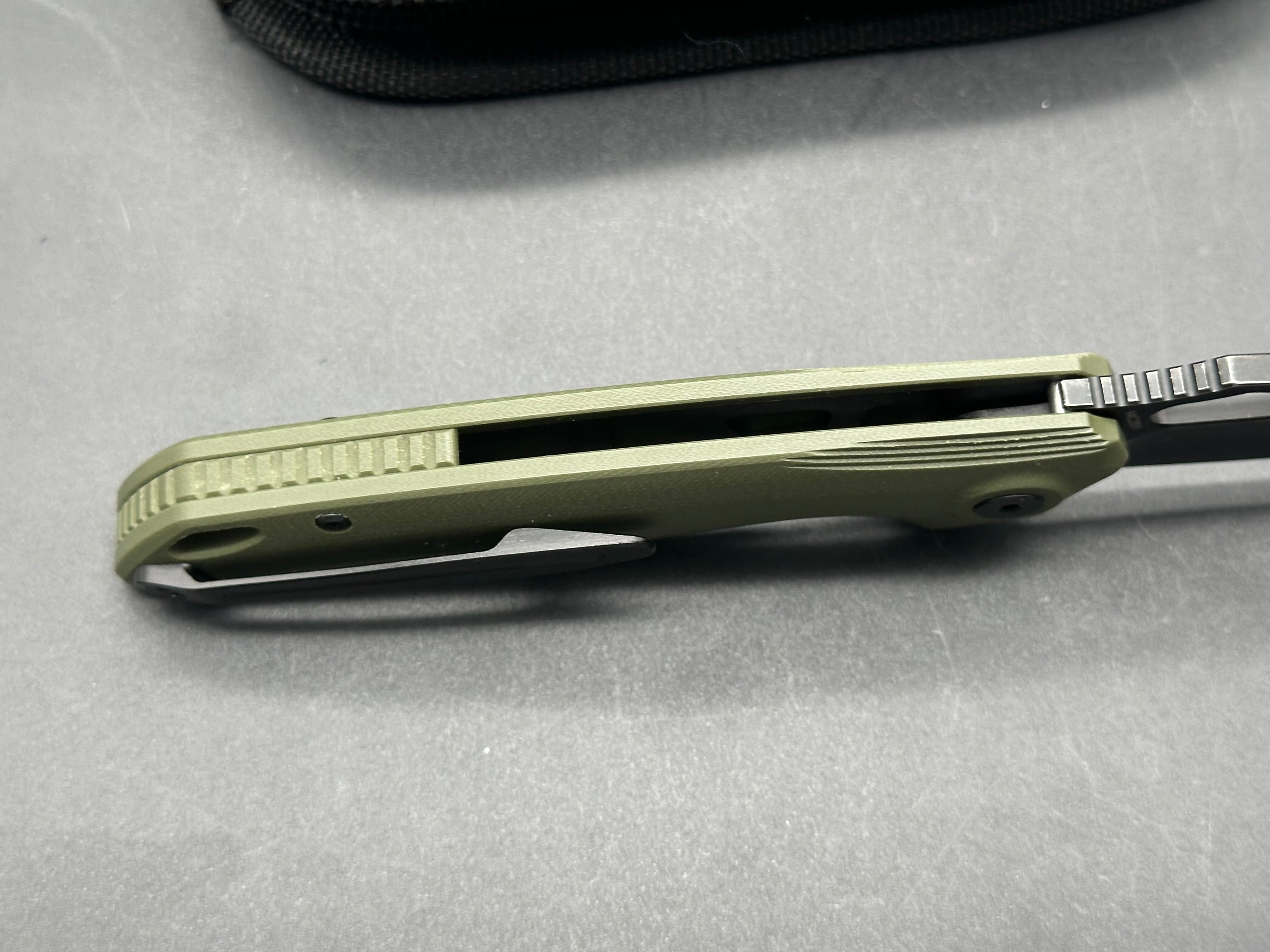 FINTISO ATLAS OLIVE 3.38 Inch Folding Pocket Knife with 14C28N Stainless Steel Blade - Perfect for Camping, Hiking, and Everyday Carry (EDC)