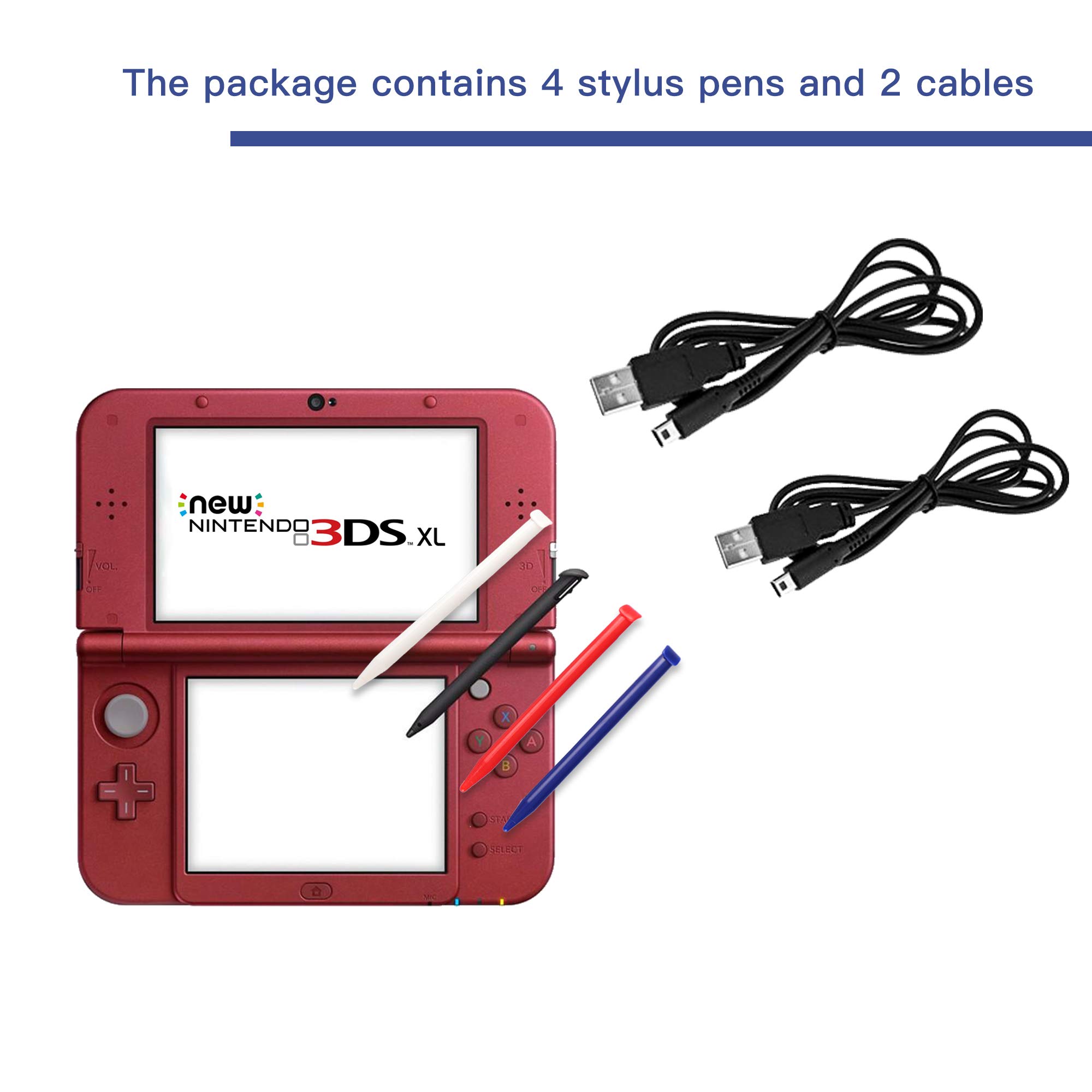 Premium USB Charger Cable Kit & AC Power Adapter for Nintendo New 3DS XL - Includes Wall Charger, Travel Power Cord & Stylus Pen - Perfect for Gaming at Home or On The Go