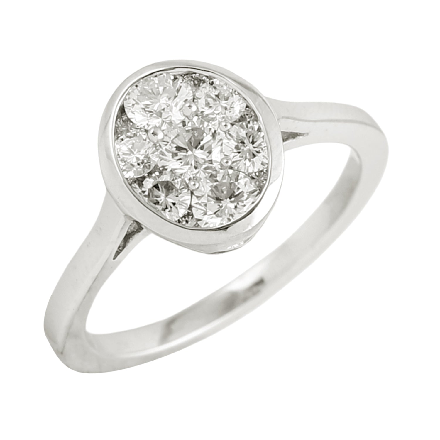 18K White Gold Channel Set Natural Diamond Ring for Women - Elegant Designer Jewelry for Engagement, Wedding, Anniversary & Special Occasions