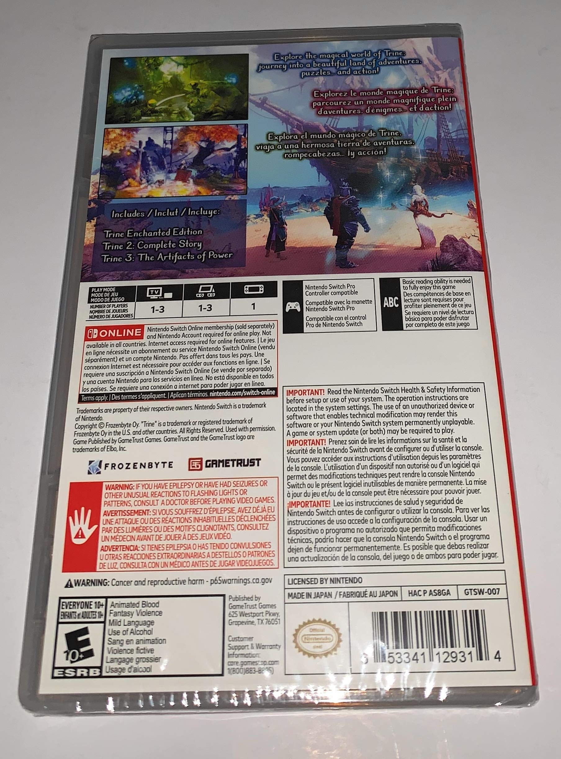 Trine Series 1-3 Bundle for Nintendo Switch - Fantasy Adventure Game Collection for Family & Multiplayer Gaming