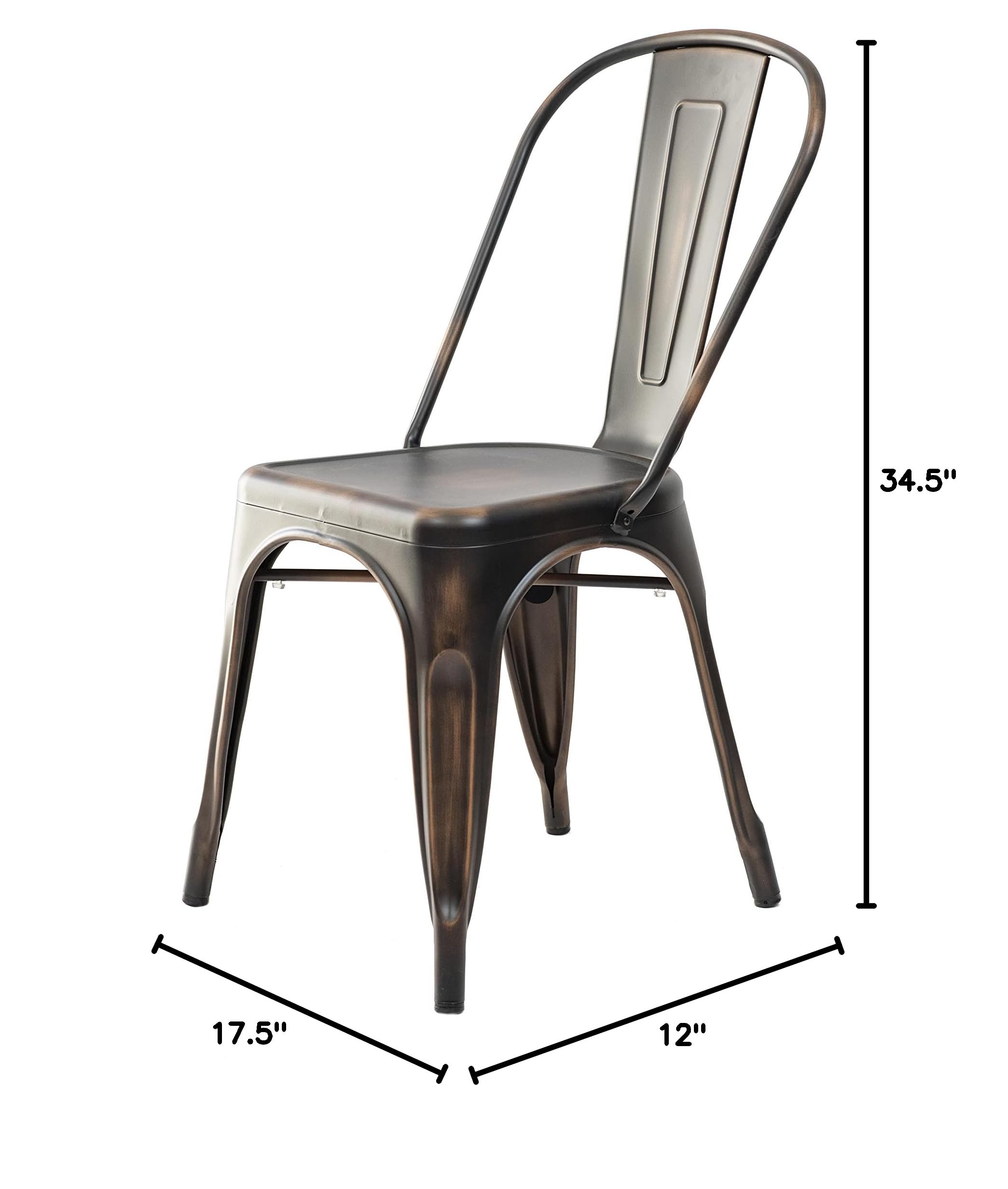 Oscar Metal Dining Chairs - Commercial Seating Products in Amber Finish - Perfect for Restaurants, Cafes, and Outdoor Dining Areas