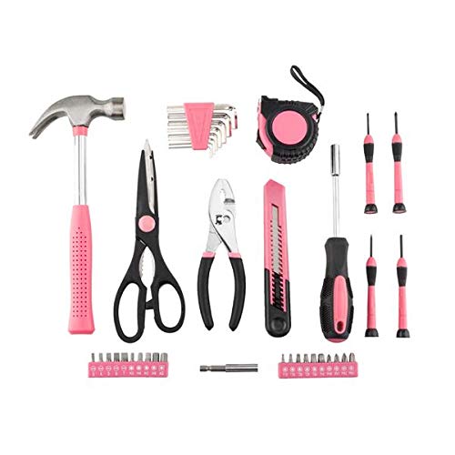 39-Piece Pink Tool Kit - Complete Home Repair & DIY Hand Tool Set for Women, Perfect for Household Fixes, Crafting, and Small Projects