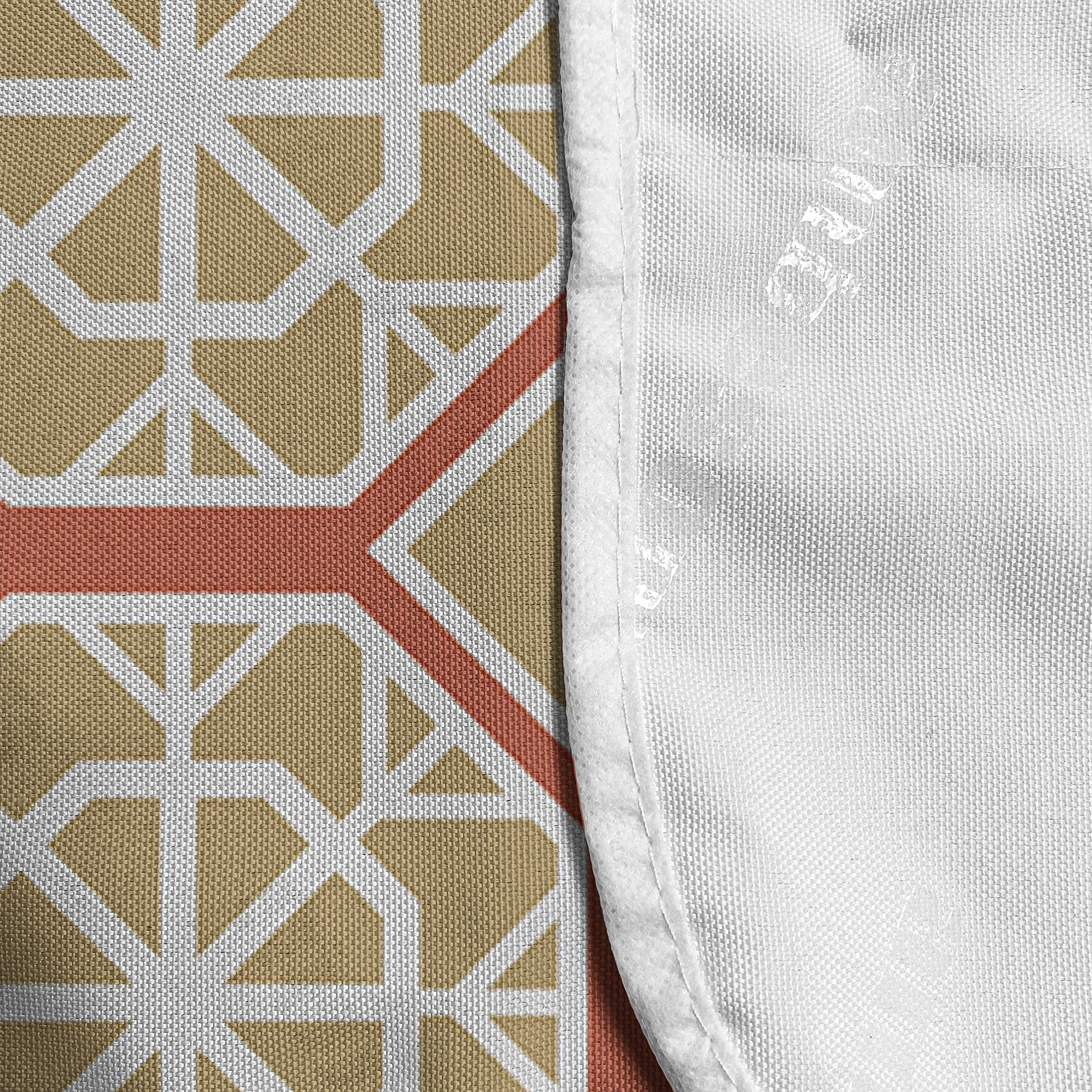 Ambesonne Oriental Microwave Oven Cover - Traditional Ethnic Ottoman Ceramic Art Style Turkish Geometric Motif - Waterproof Kitchen Organizer with Pockets - 36